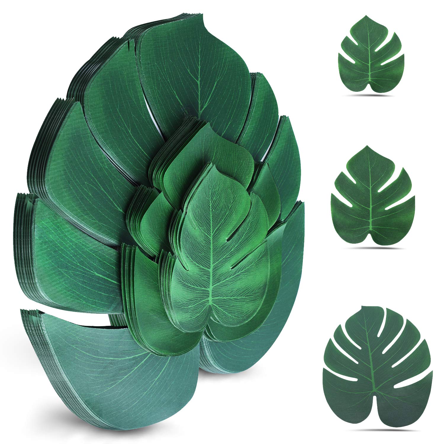 100pcs Tropical Monstera and Palm Leaves Pack