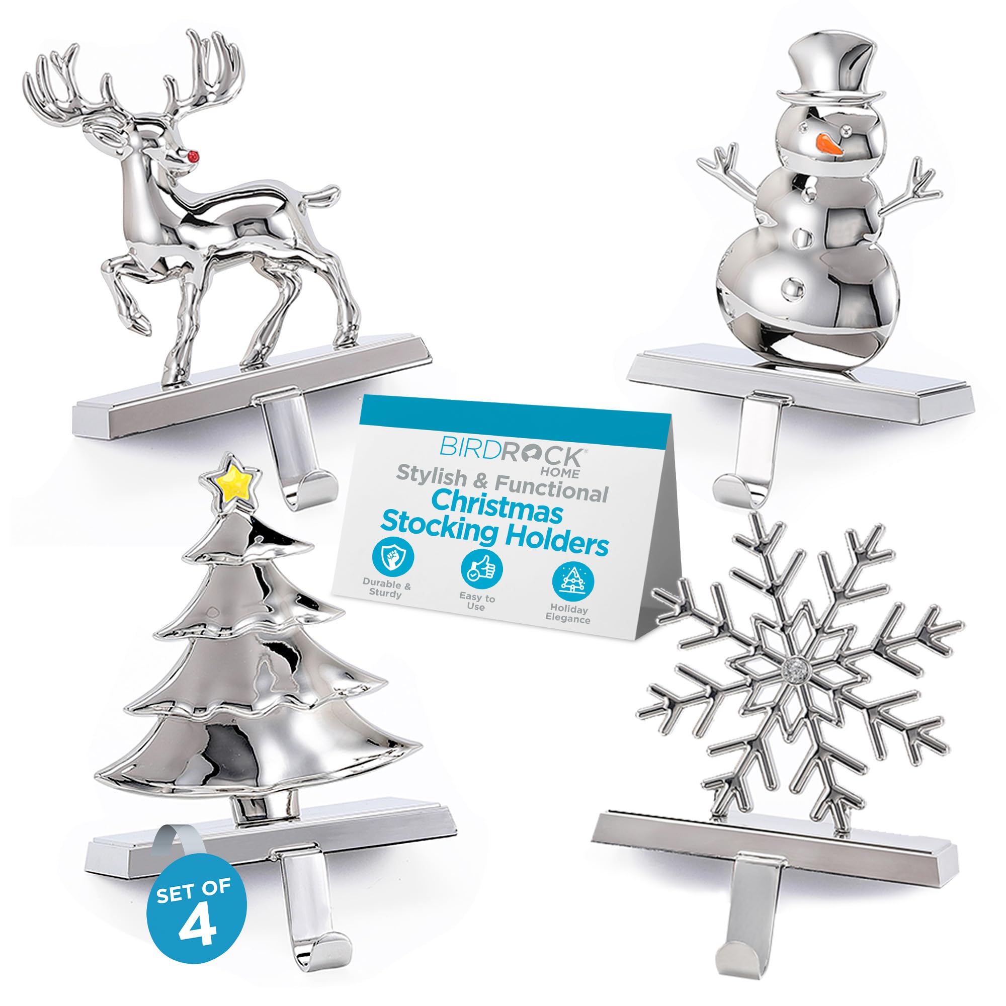 BIRDROCK HOME Weighted Stocking Holders (4-Pack)