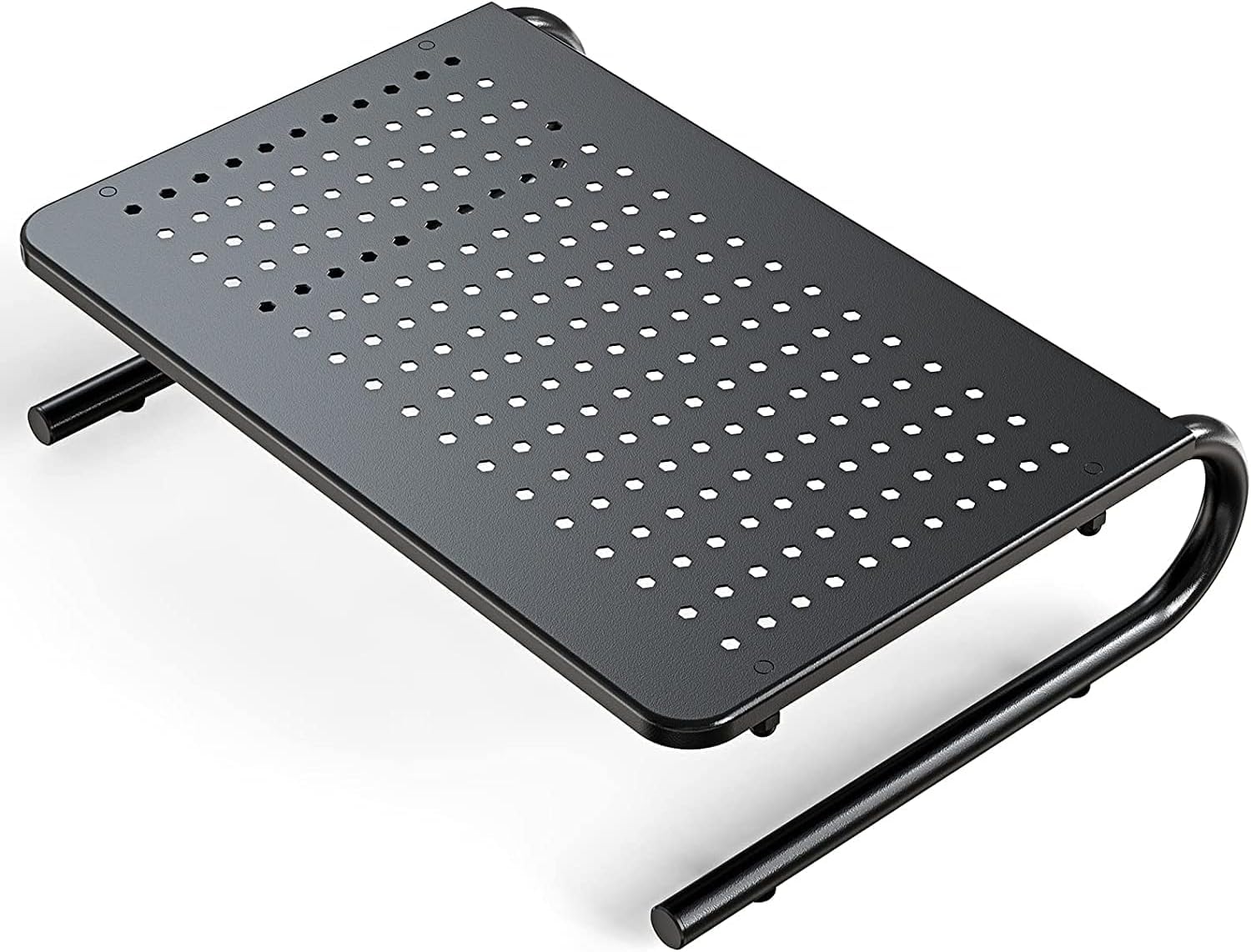 HUANUO Monitor Riser for Desk, Desk Organizer,Laptop Shelf w/Vented for Screen, Computer Stand for PC, Printer, for Home & Office Black 1