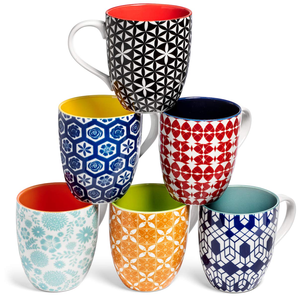 Annovero 16oz Porcelain Mug Set (6-Pack)
