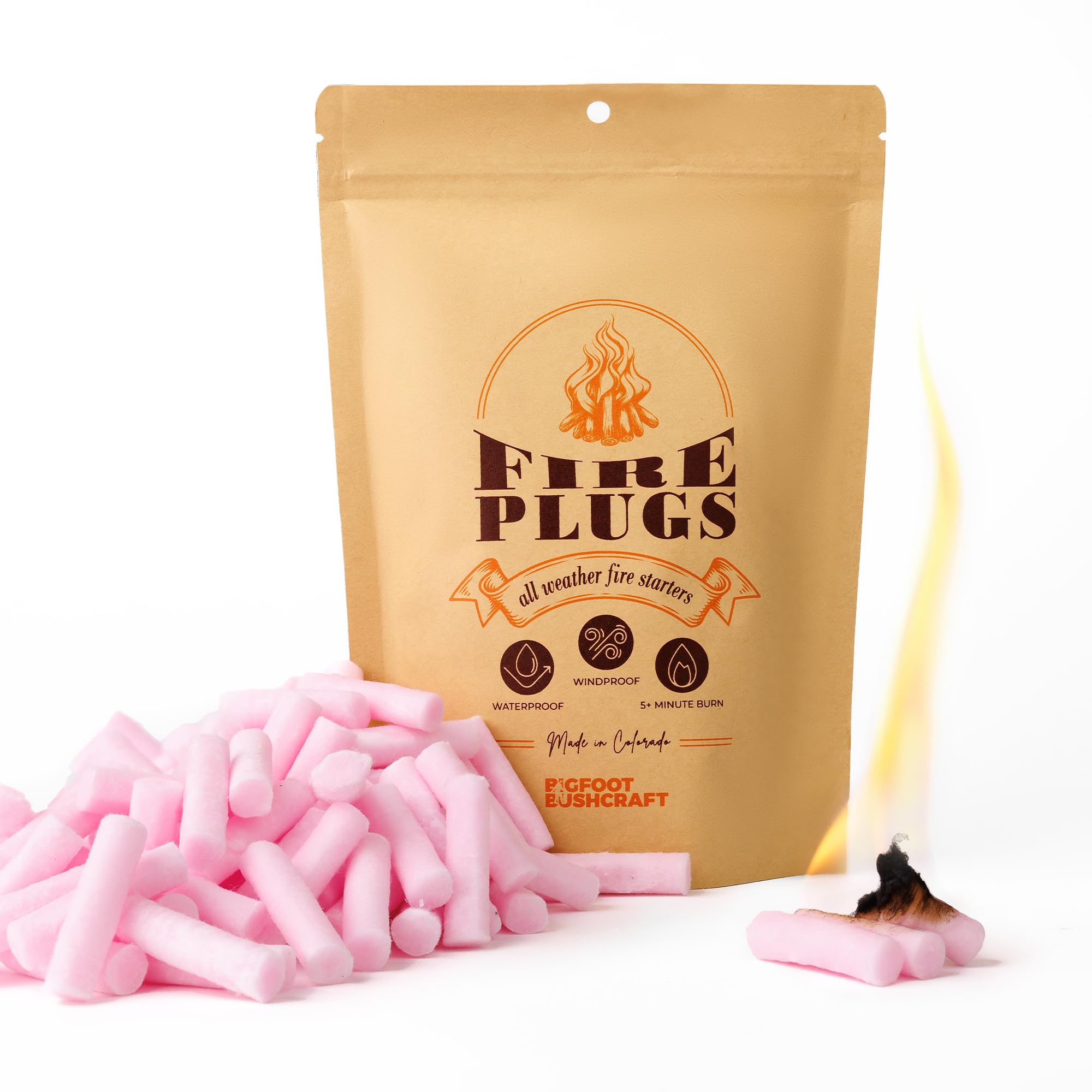 Non-Toxic Waterproof Fire Starters with 5+ Minute Burn - 50 Pack