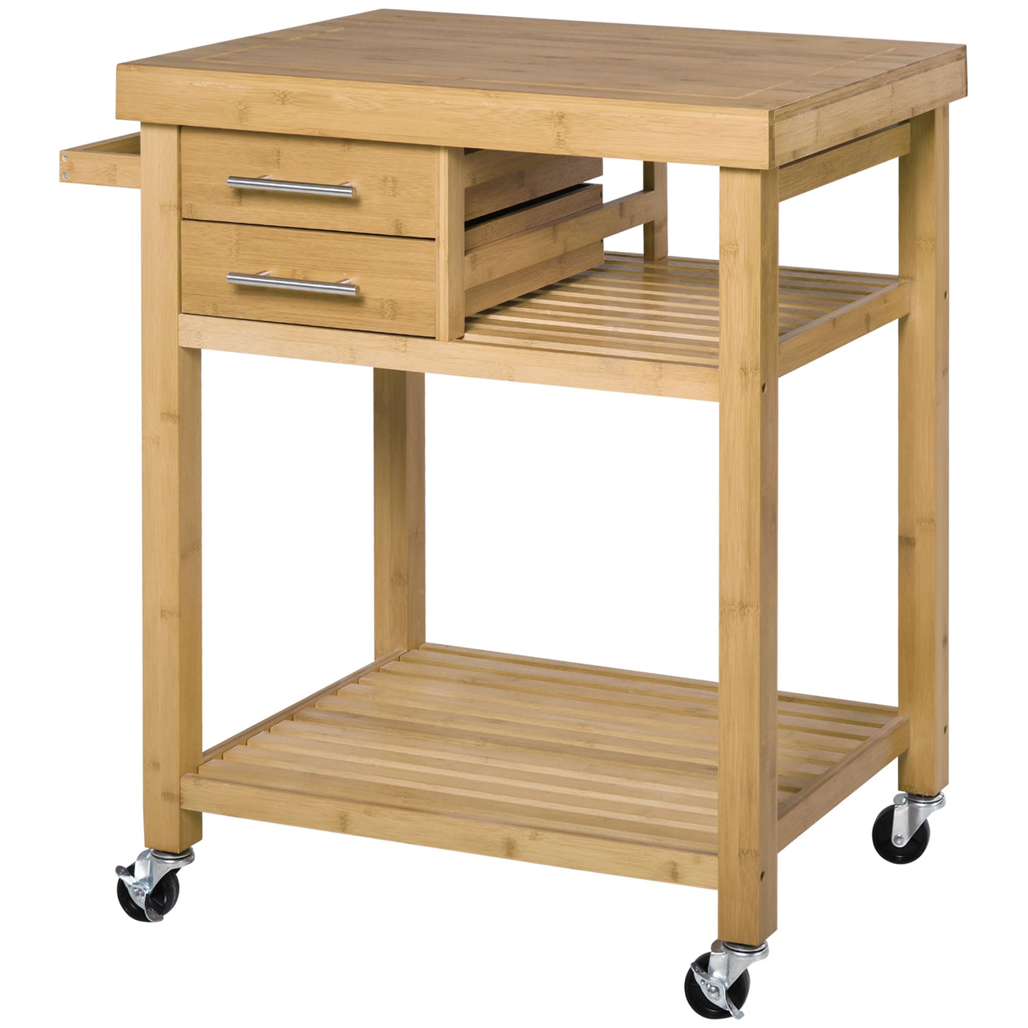 HOMCOM Bamboo Kitchen Island