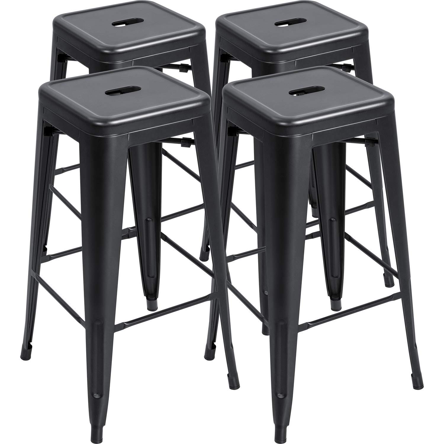 Furmax 30-Inch Metal Backless Bar Stools (Set of 4)