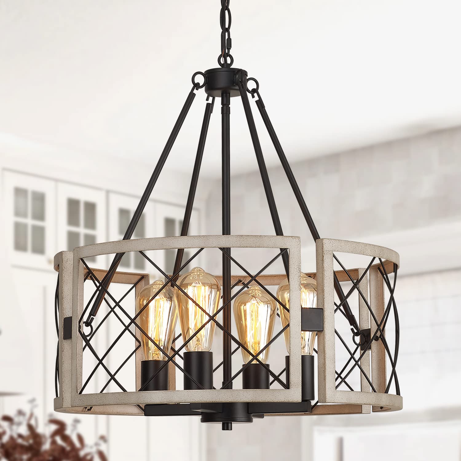 SANTOSTOCK Adjustable Farmhouse Chandelier