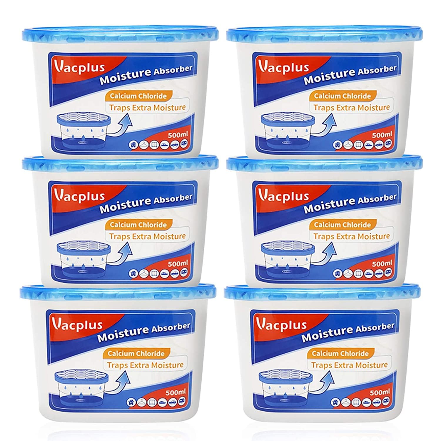 Vacplus Moisture Absorber Boxes (6‑Pack)