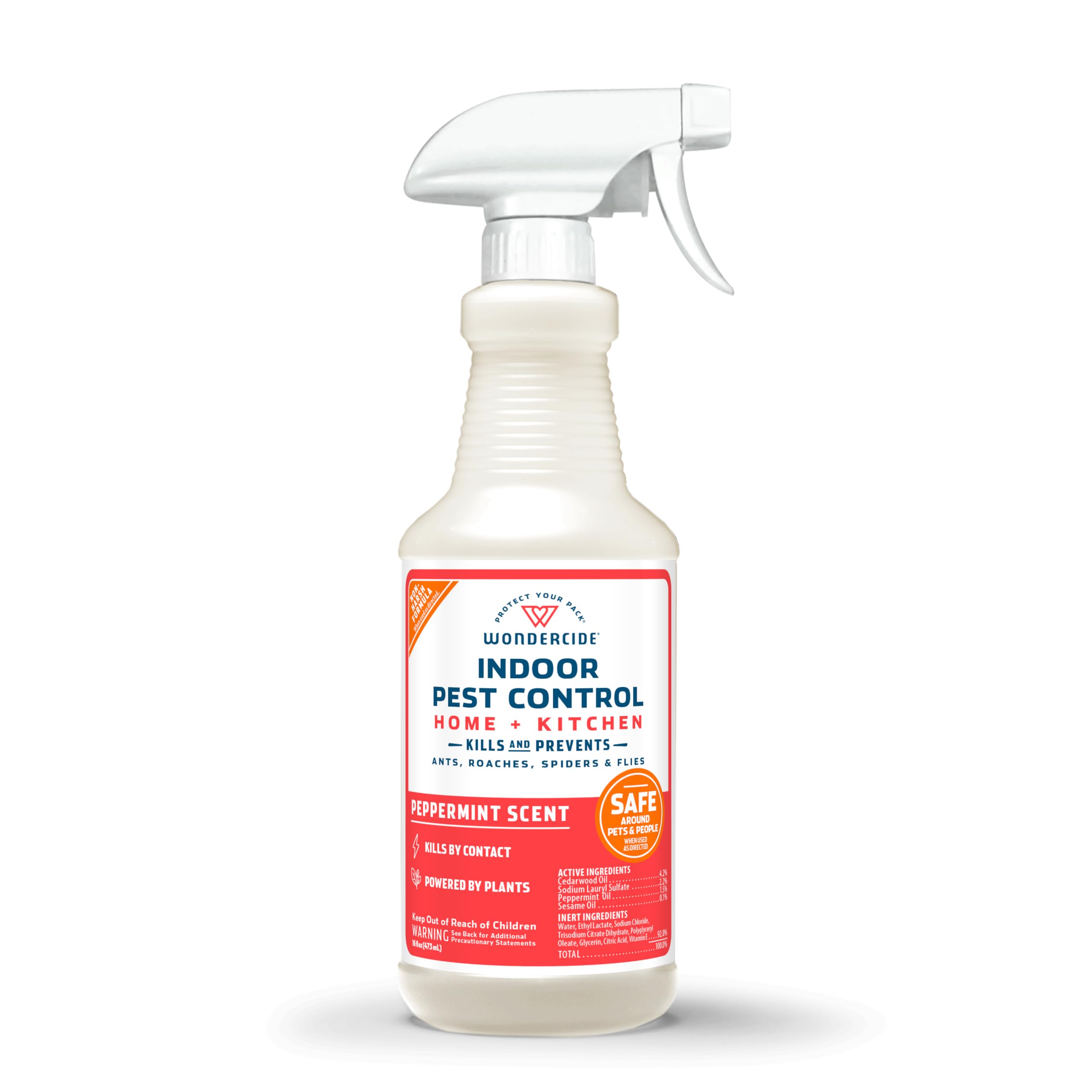 Wondercide Indoor Pest Control Spray — Peppermint, Plant-Powered, Pet and Family Safe, 16 oz