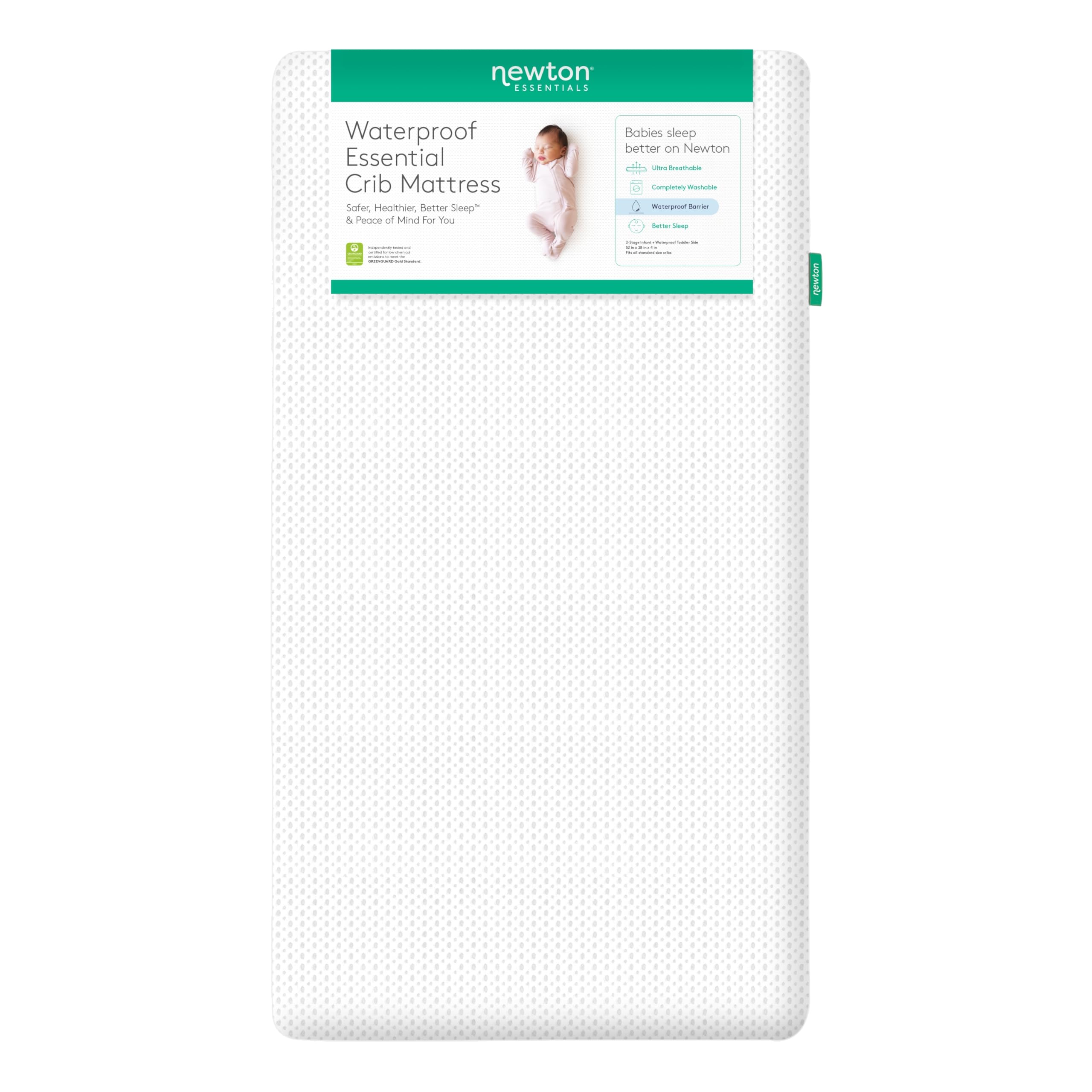 Newton Baby Essential Waterproof Crib Mattress and Toddler Bed - Ultra-Breathable
