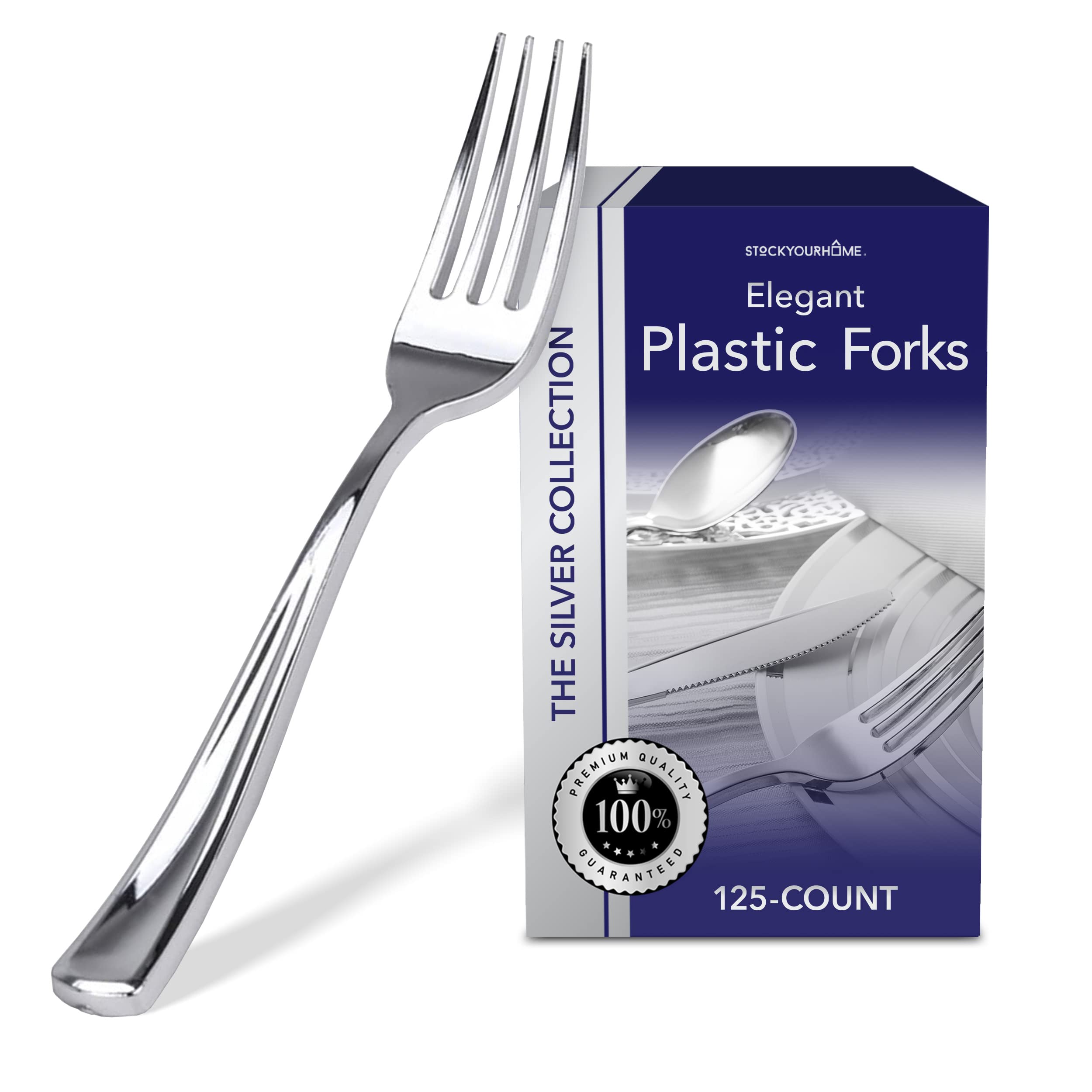 Stock Your Home Silver Plastic Forks