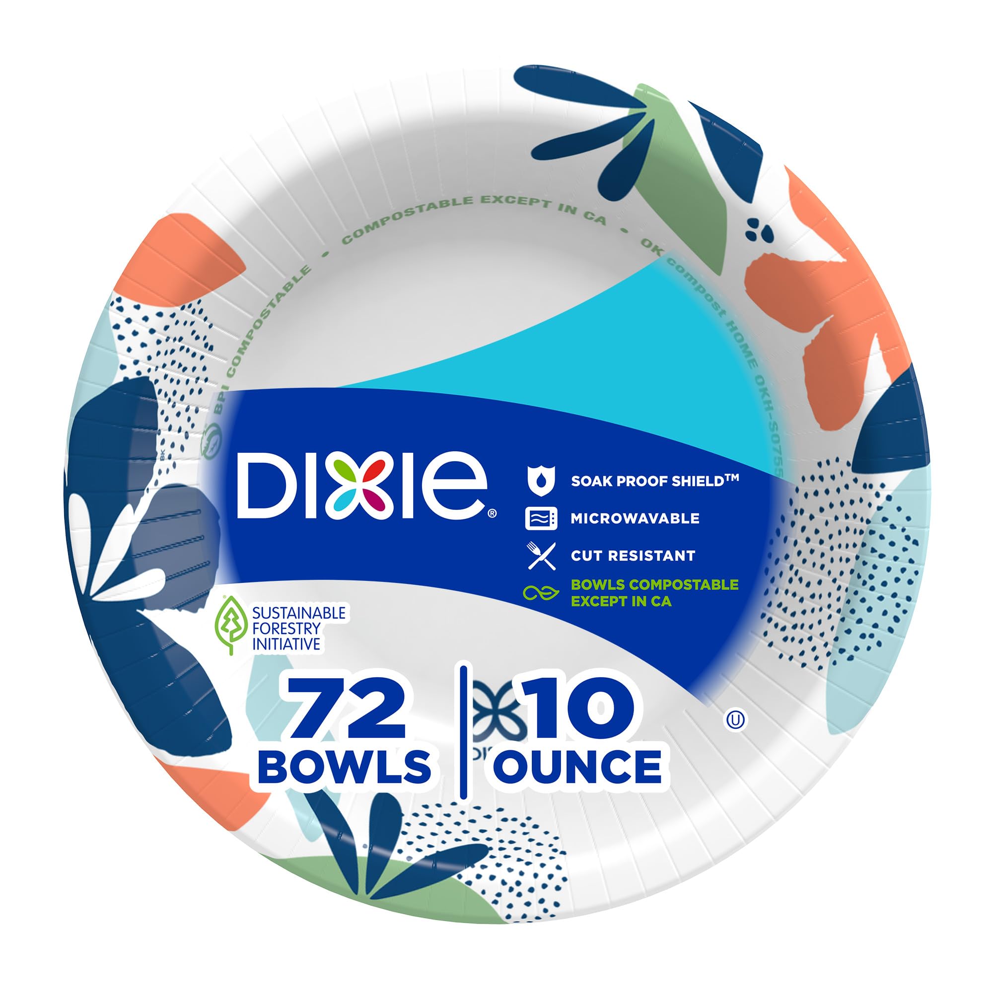 Dixie 10 oz Disposable Paper Bowls (72 Count)