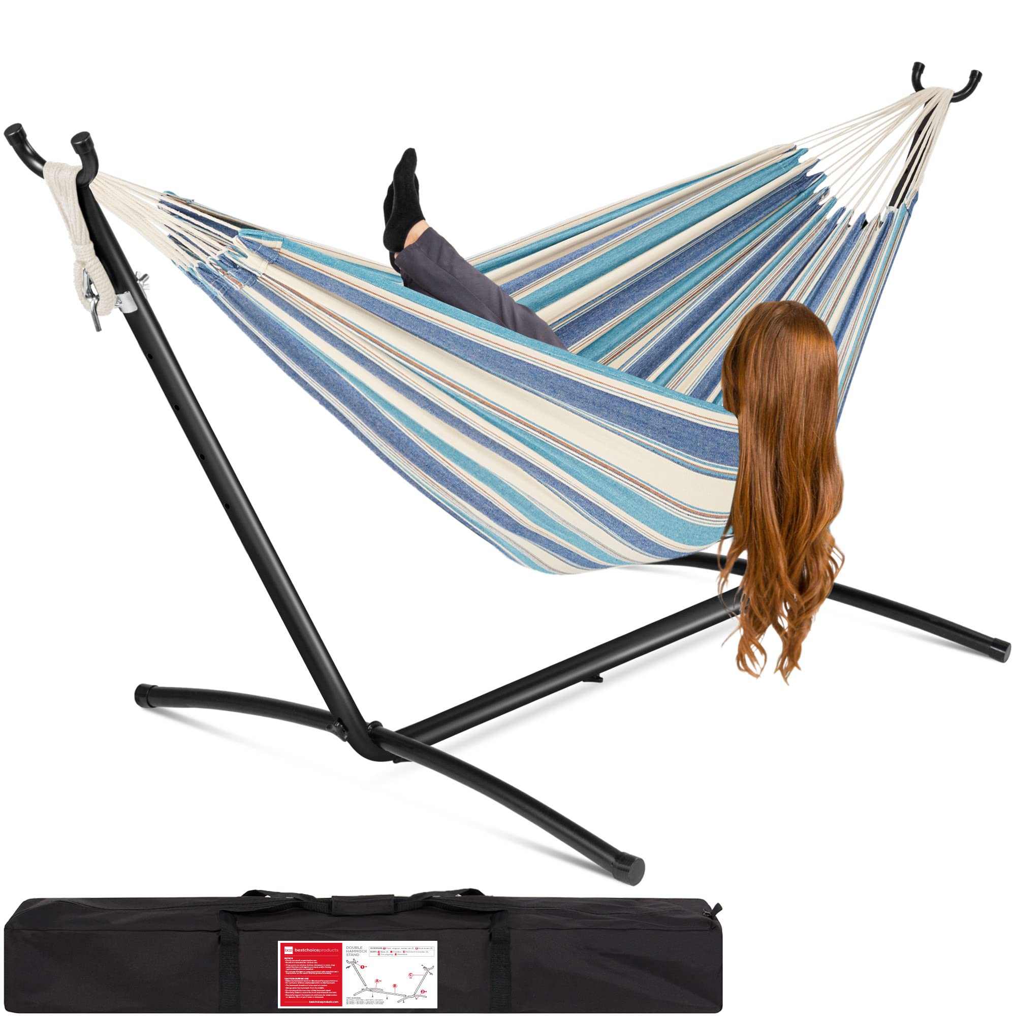Best Choice Products Double Hammock with Steel Stand (Ocean)
