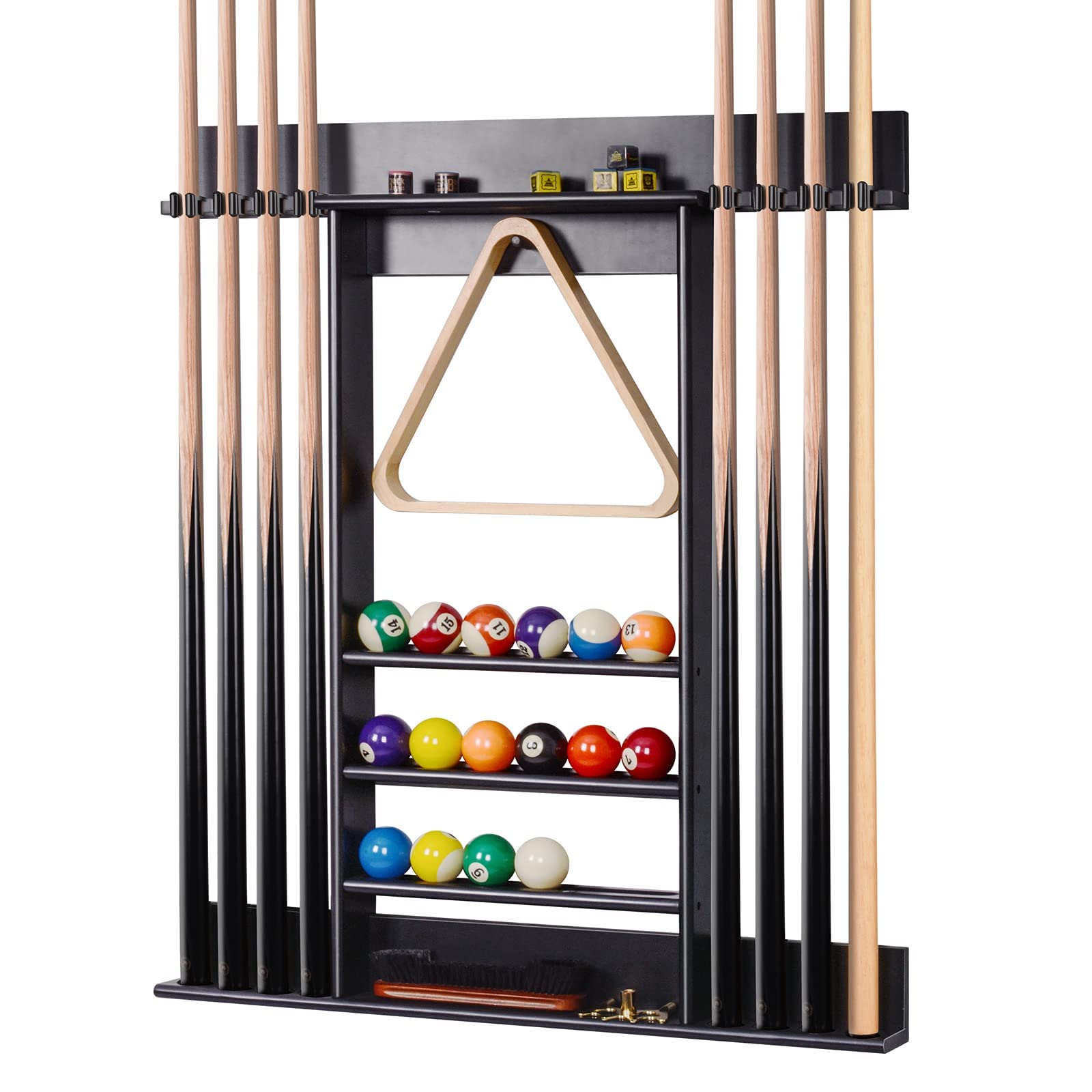 XCSOURCE 8-Cue Solid Pine Wall Rack