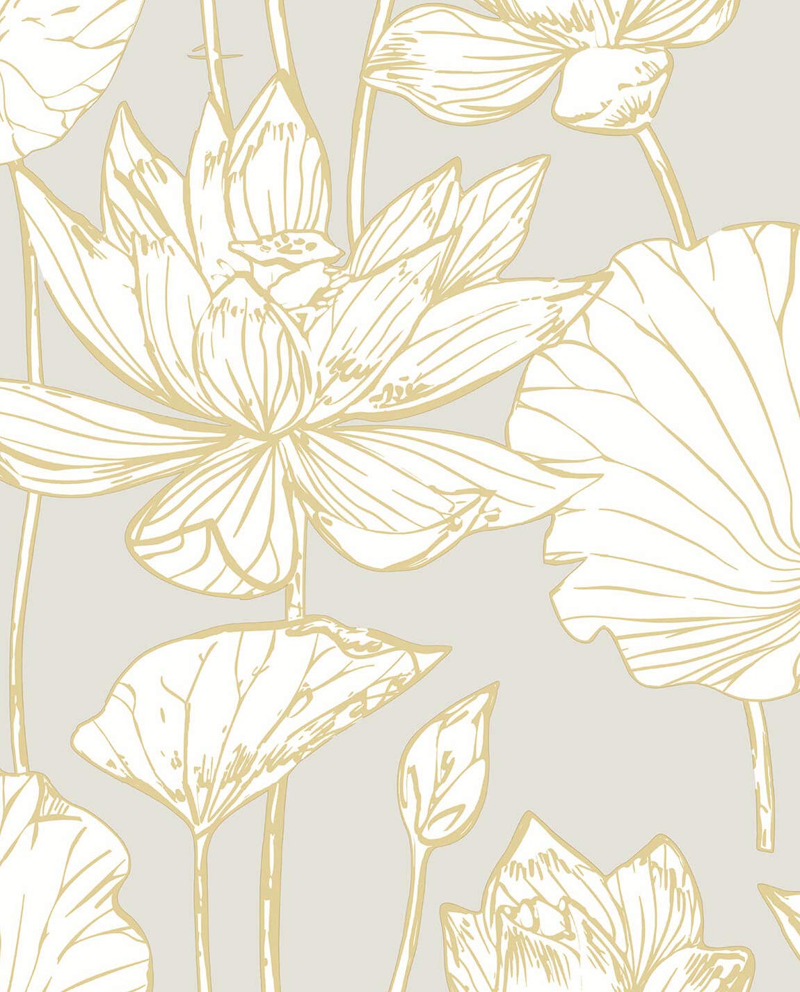 NextWall Lotus Floral Peel & Stick Wallpaper