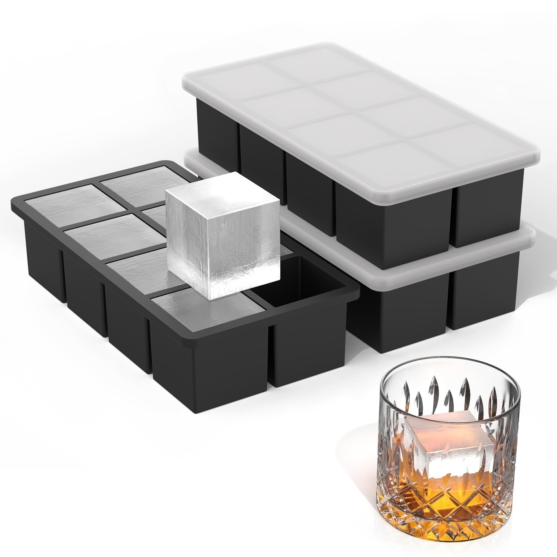 Bangp Silicone Ice Cube Trays with Metal Reinforced Frame
