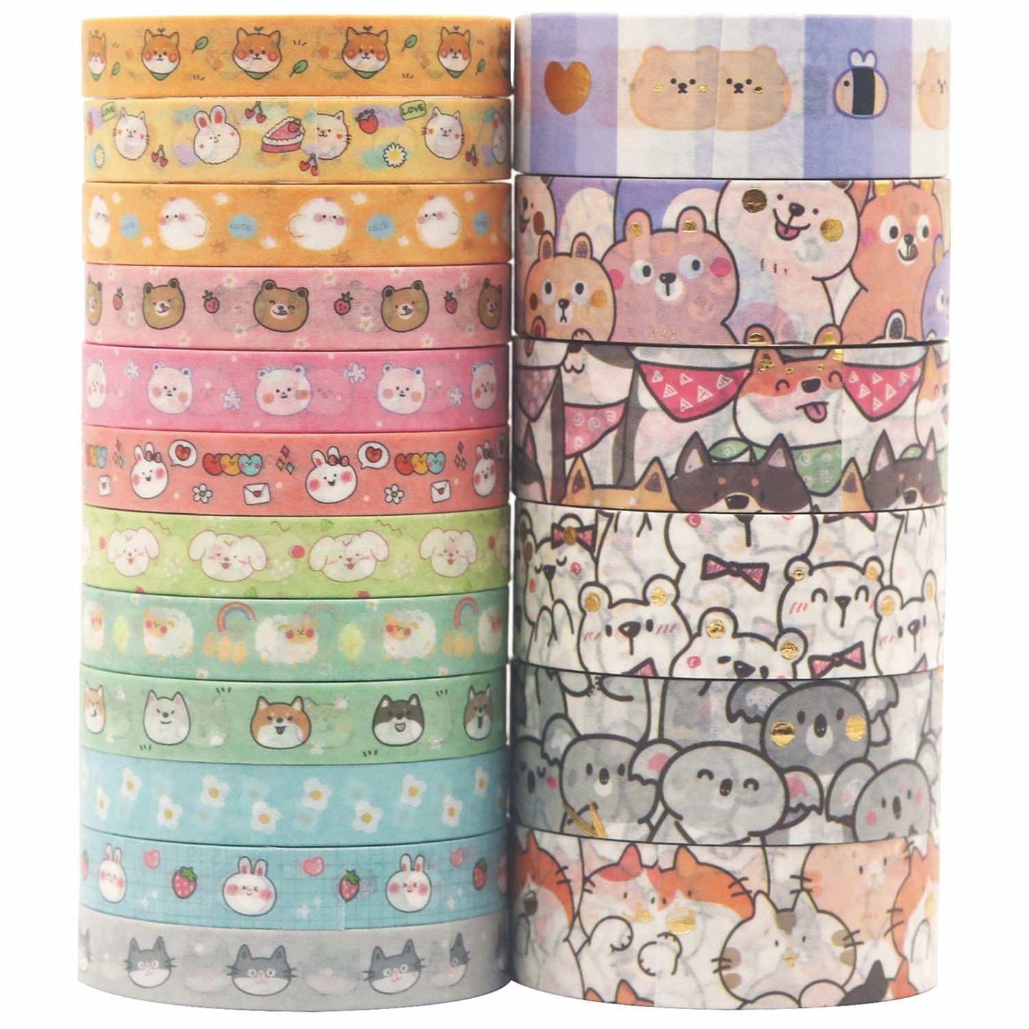 YUBX Cute Pets Washi Tape Set