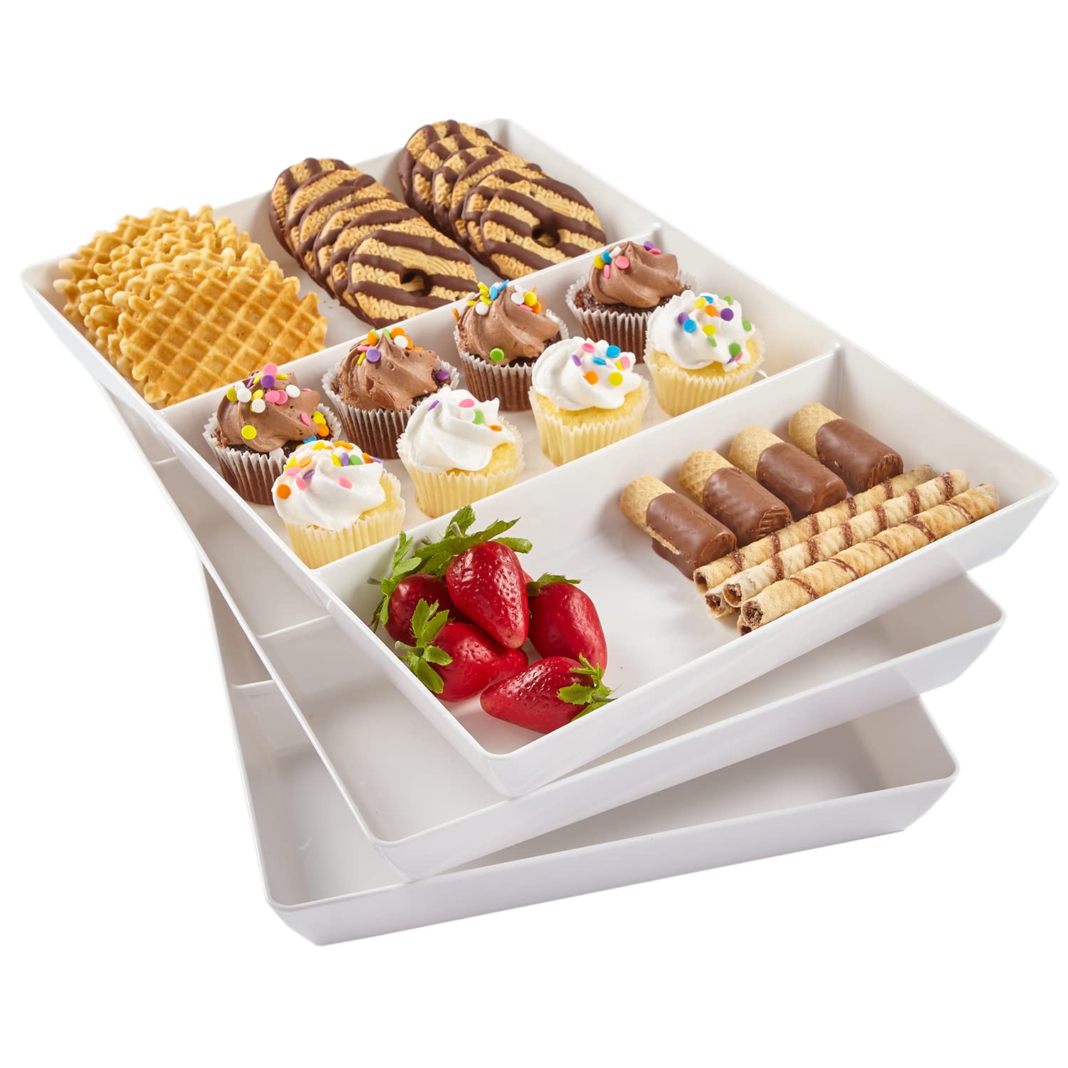 US Acrylic Avant 3-Section Serving Trays