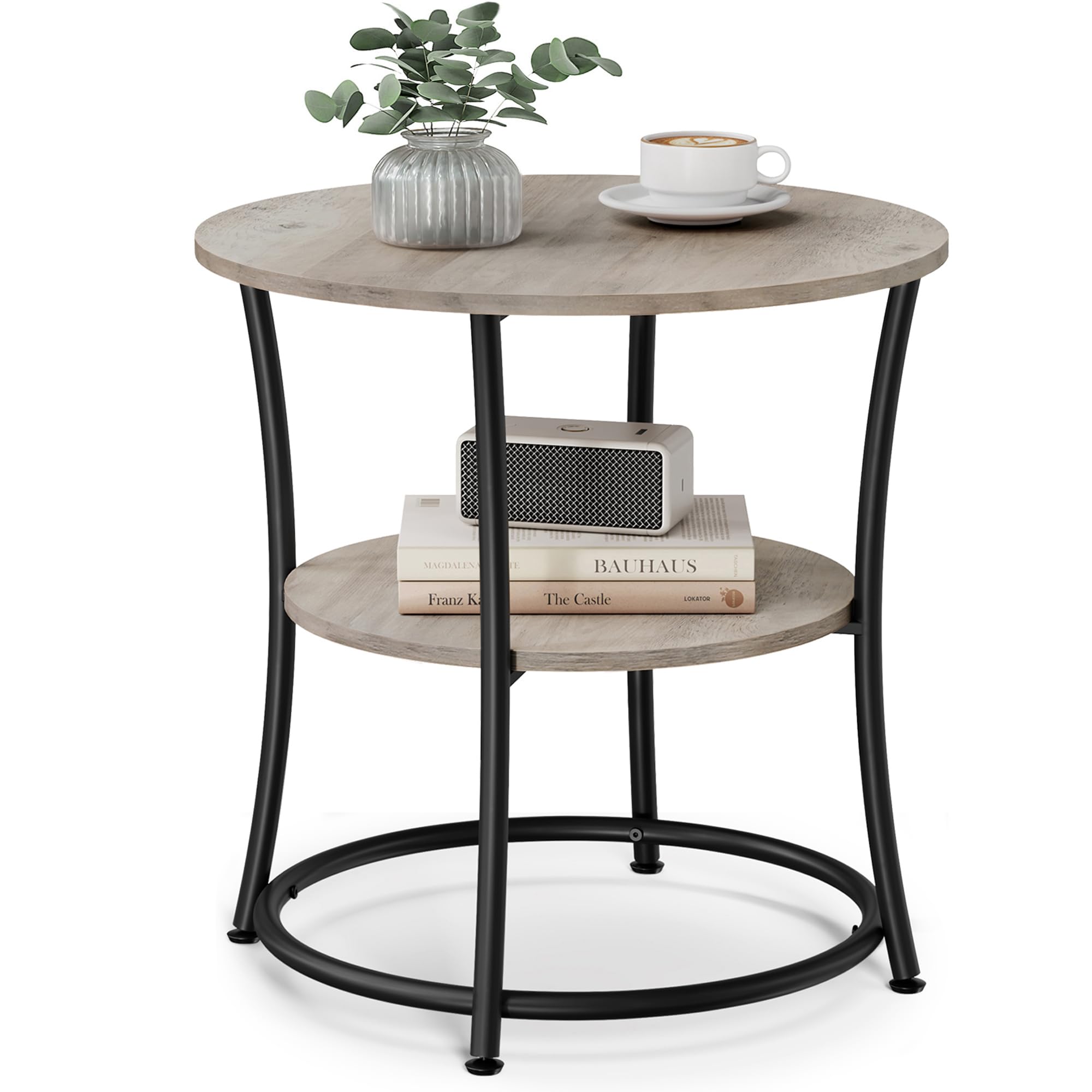 VASAGLE 2-Tier Round Side Table