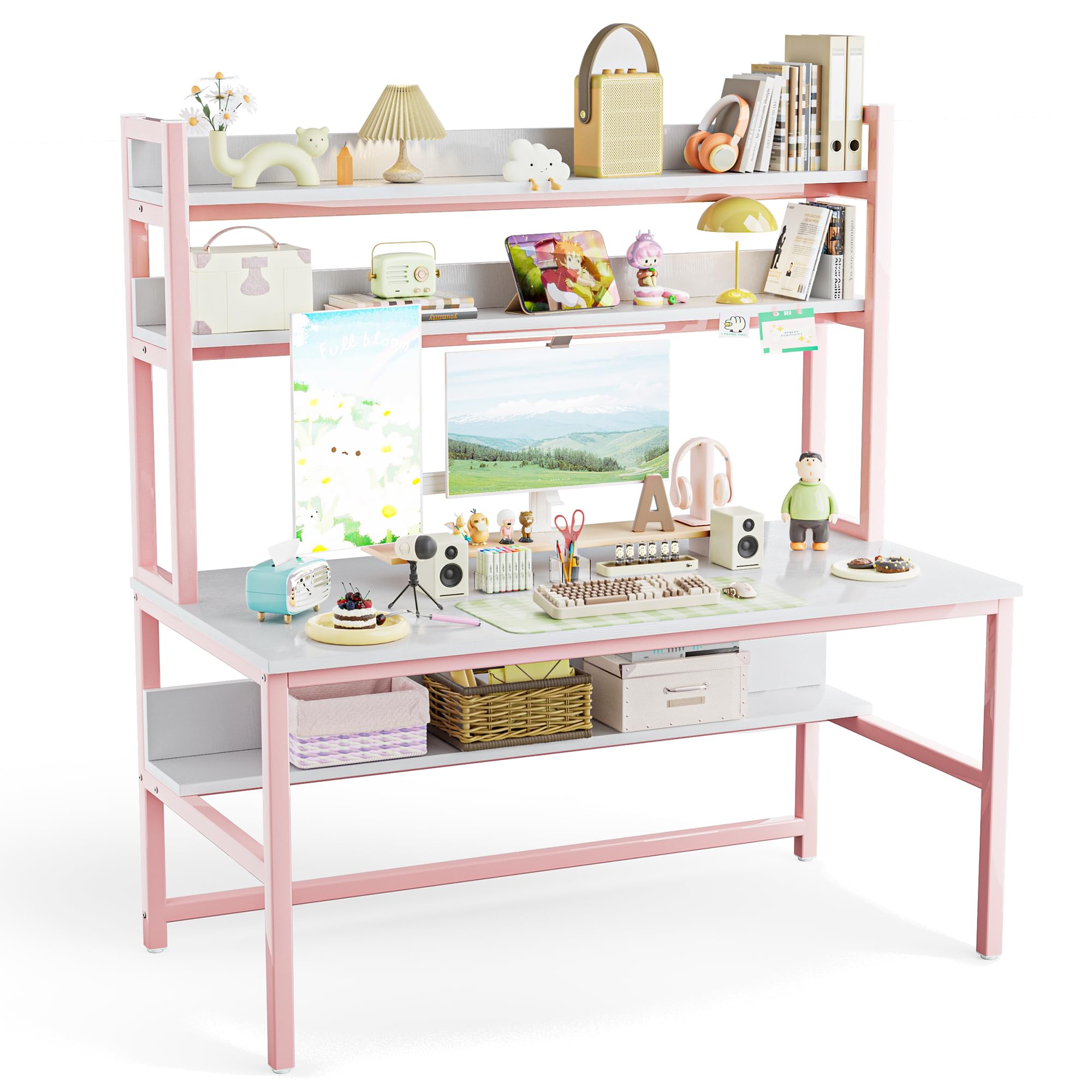 Aquzee 55-inch Desk with Hutch