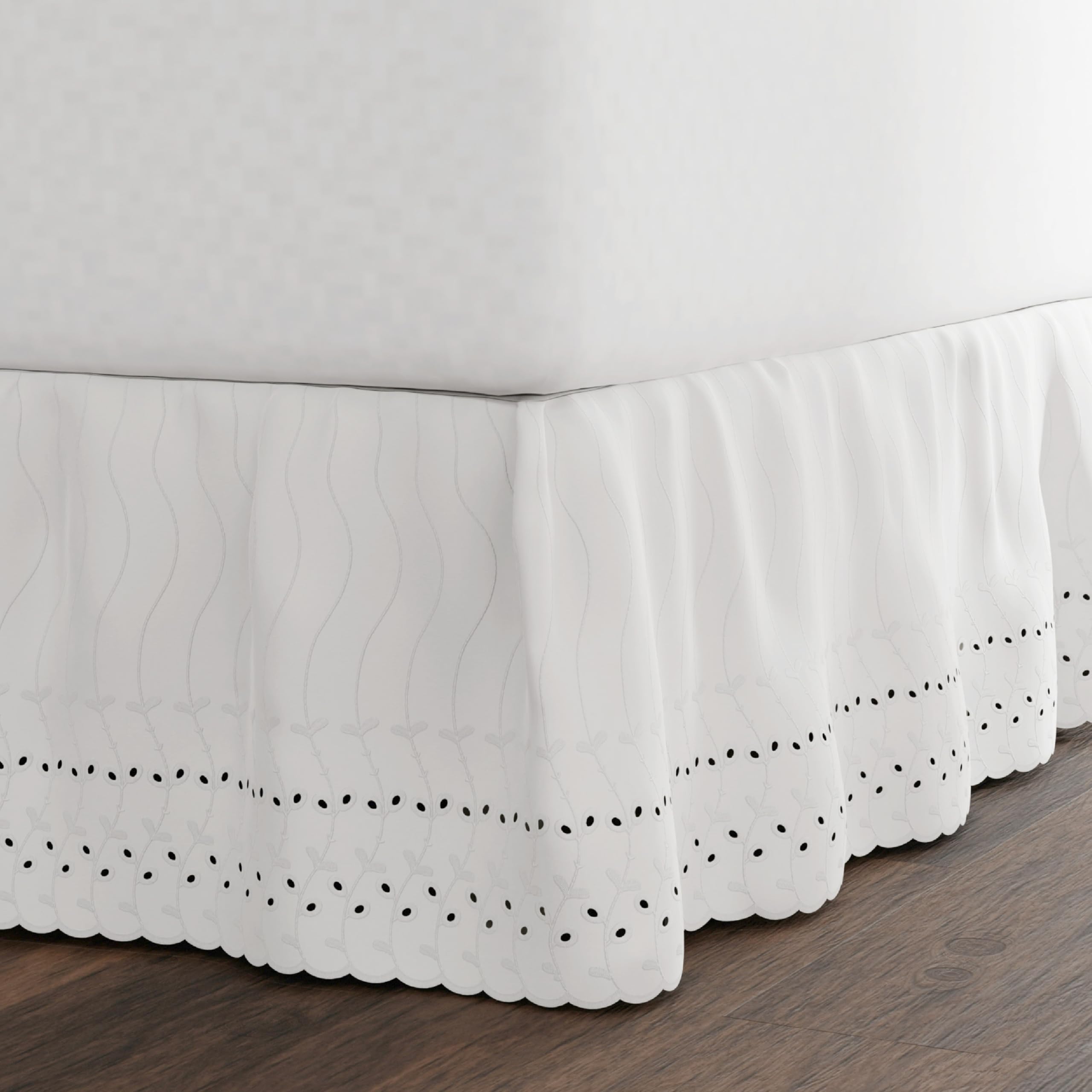 Fresh Ideas Eyelet Bed Skirt (Queen, 14" Drop)