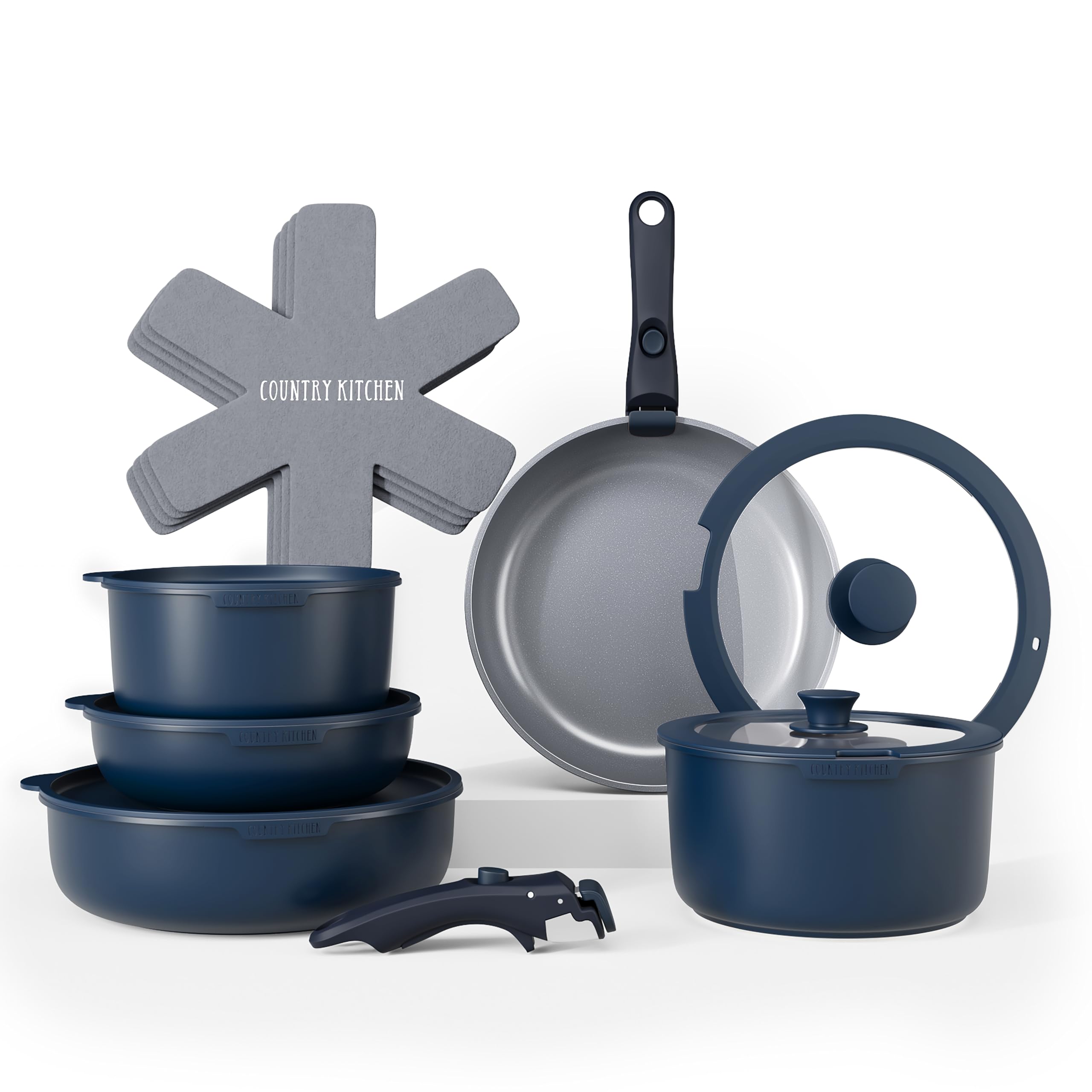 Country Kitchen Removable-Handle Cookware Set