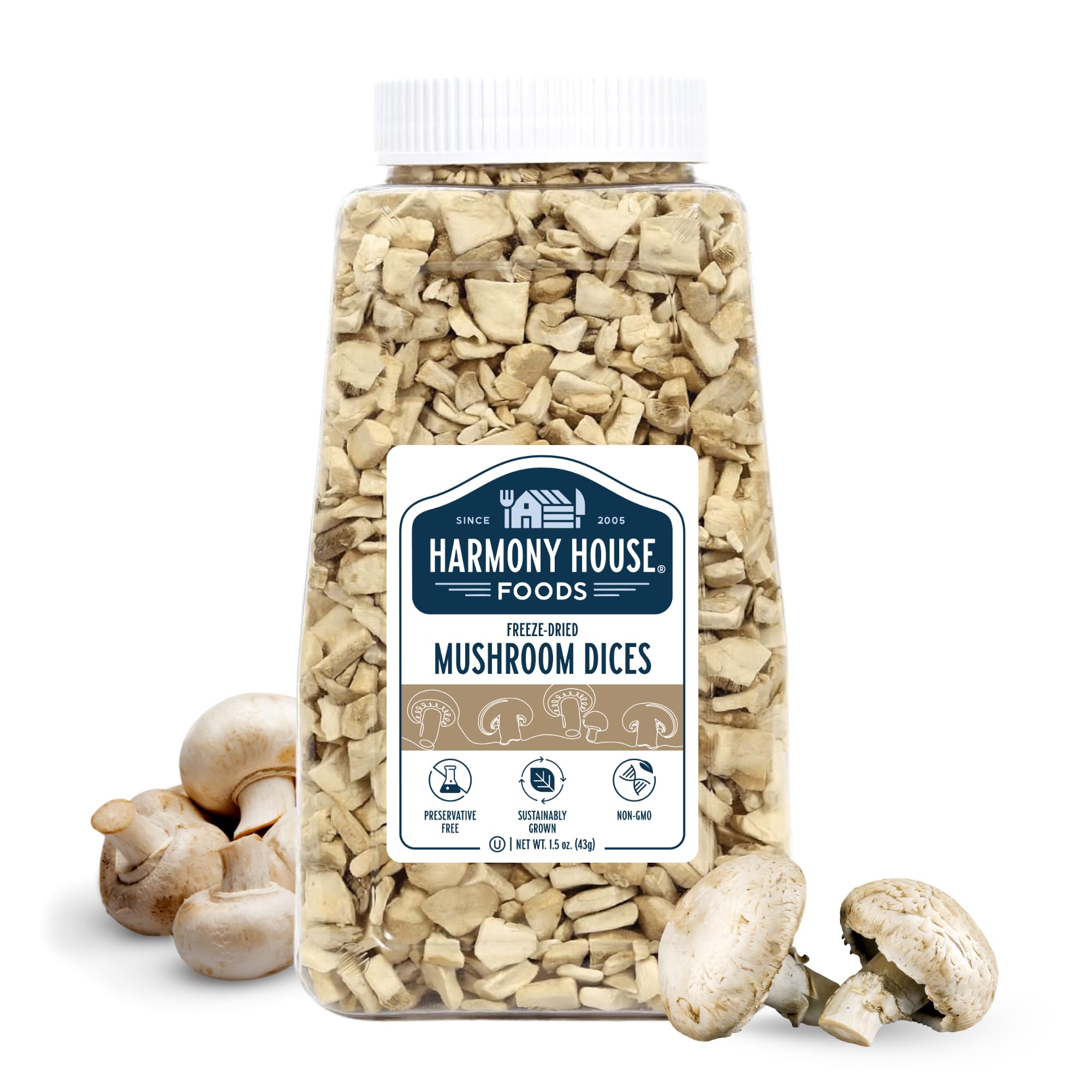 Harmony House Freeze-Dried Mushroom Dices