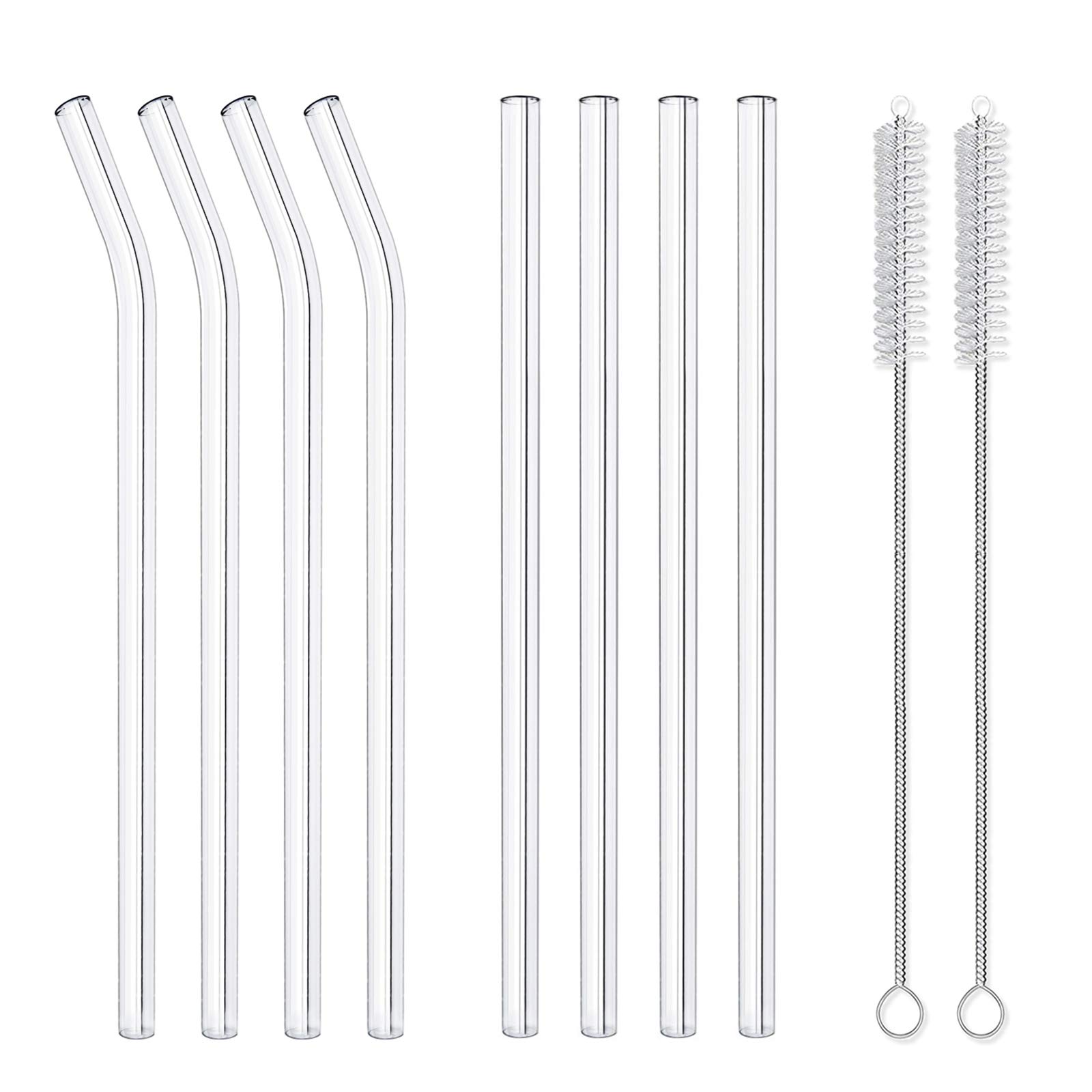 Hiware Reusable Glass Drinking Straws