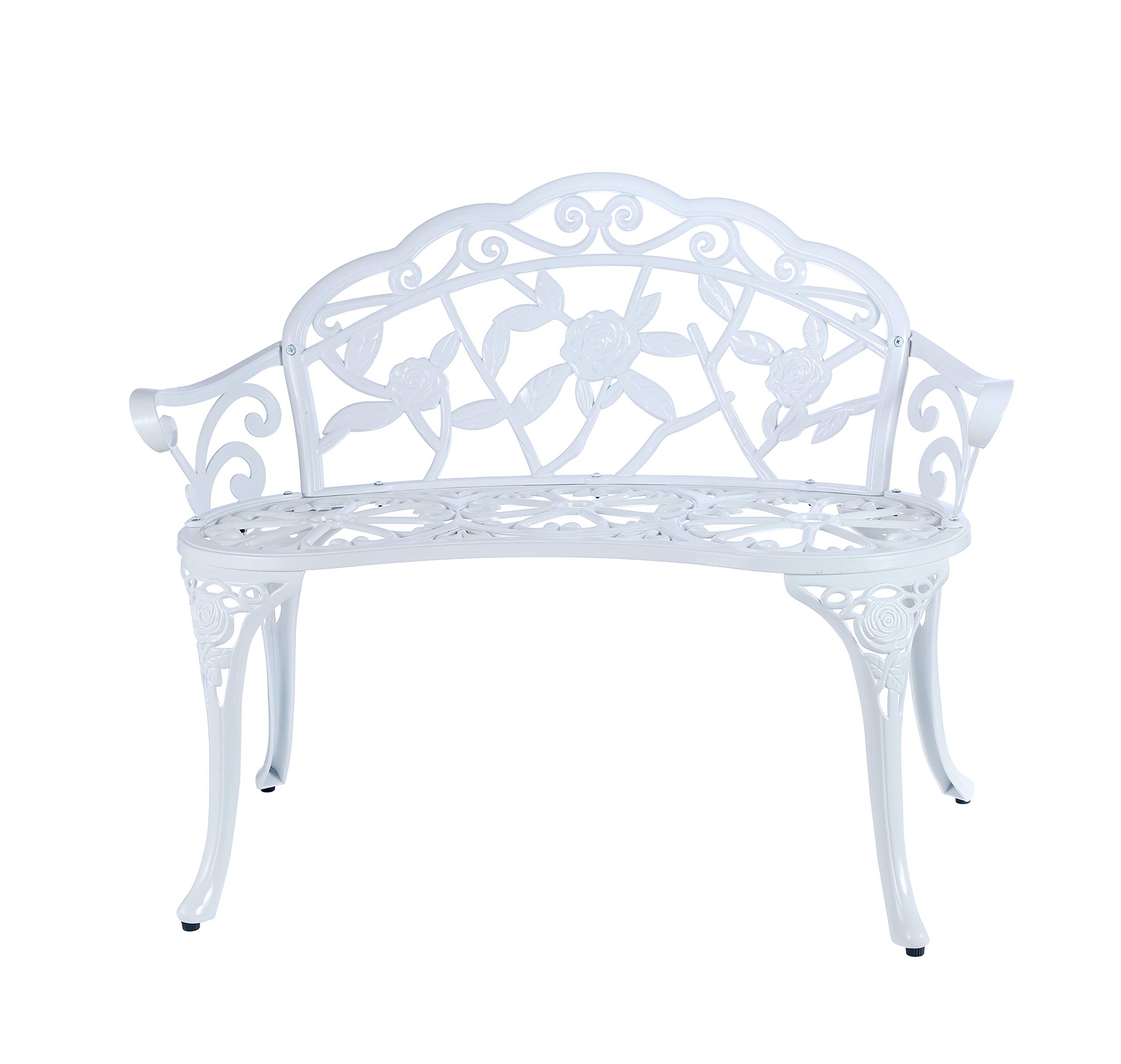 Cast Aluminum Rose Patio Bench
