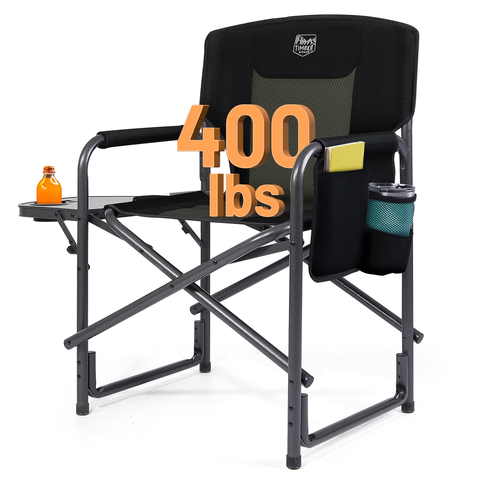 TIMBER RIDGE Aluminum Oversized Camping Chair - Black