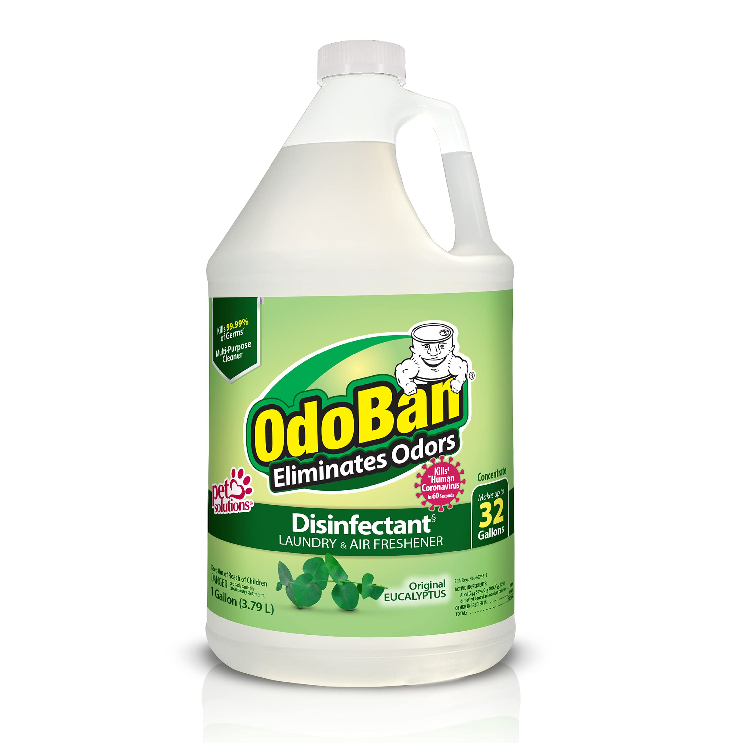 OdoBan Disinfectant Concentrate and Odor Eliminator, Made in the USA, Original Eucalyptus Scent, 1 Gallon