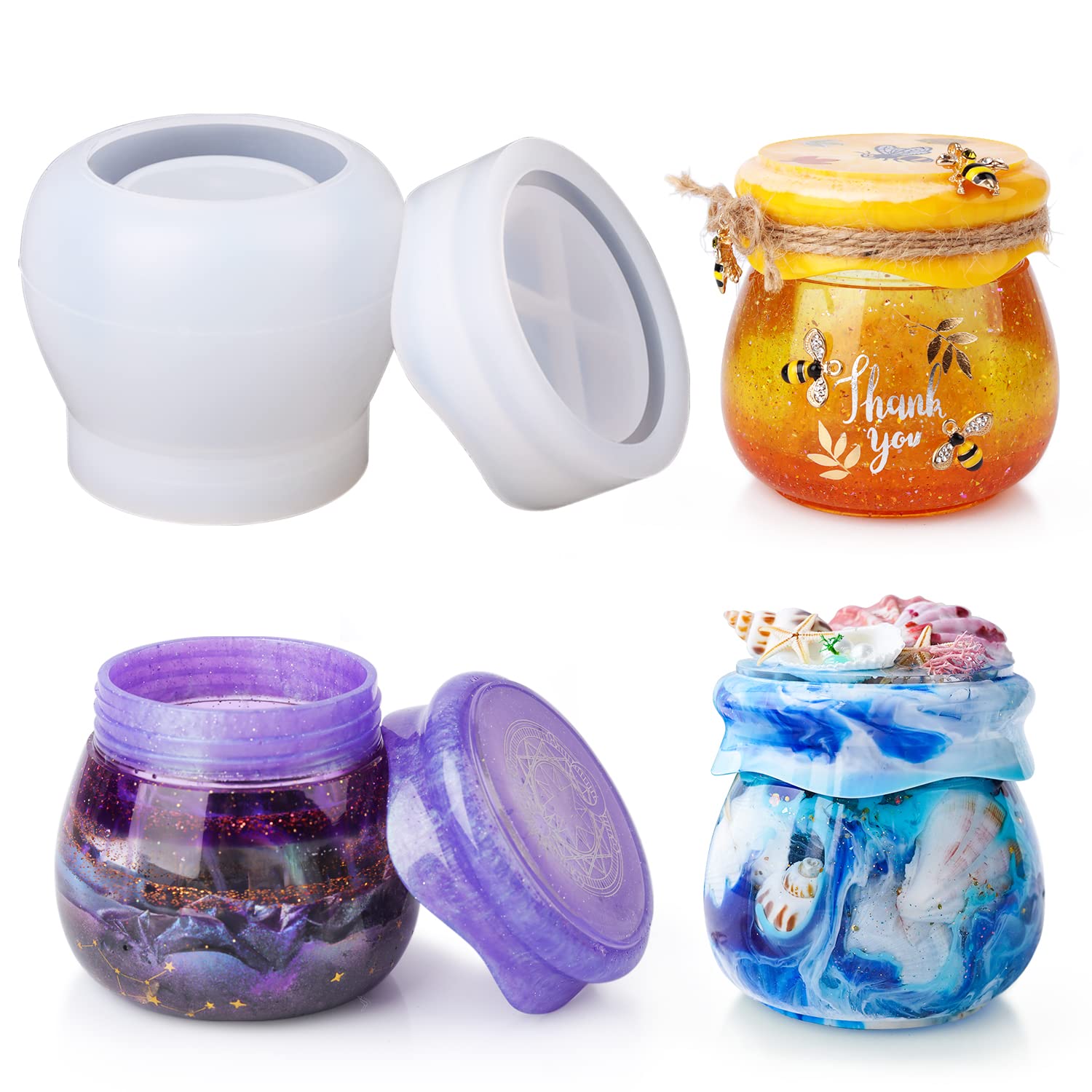 LET'S RESIN Pudding Jar Mold with Lid