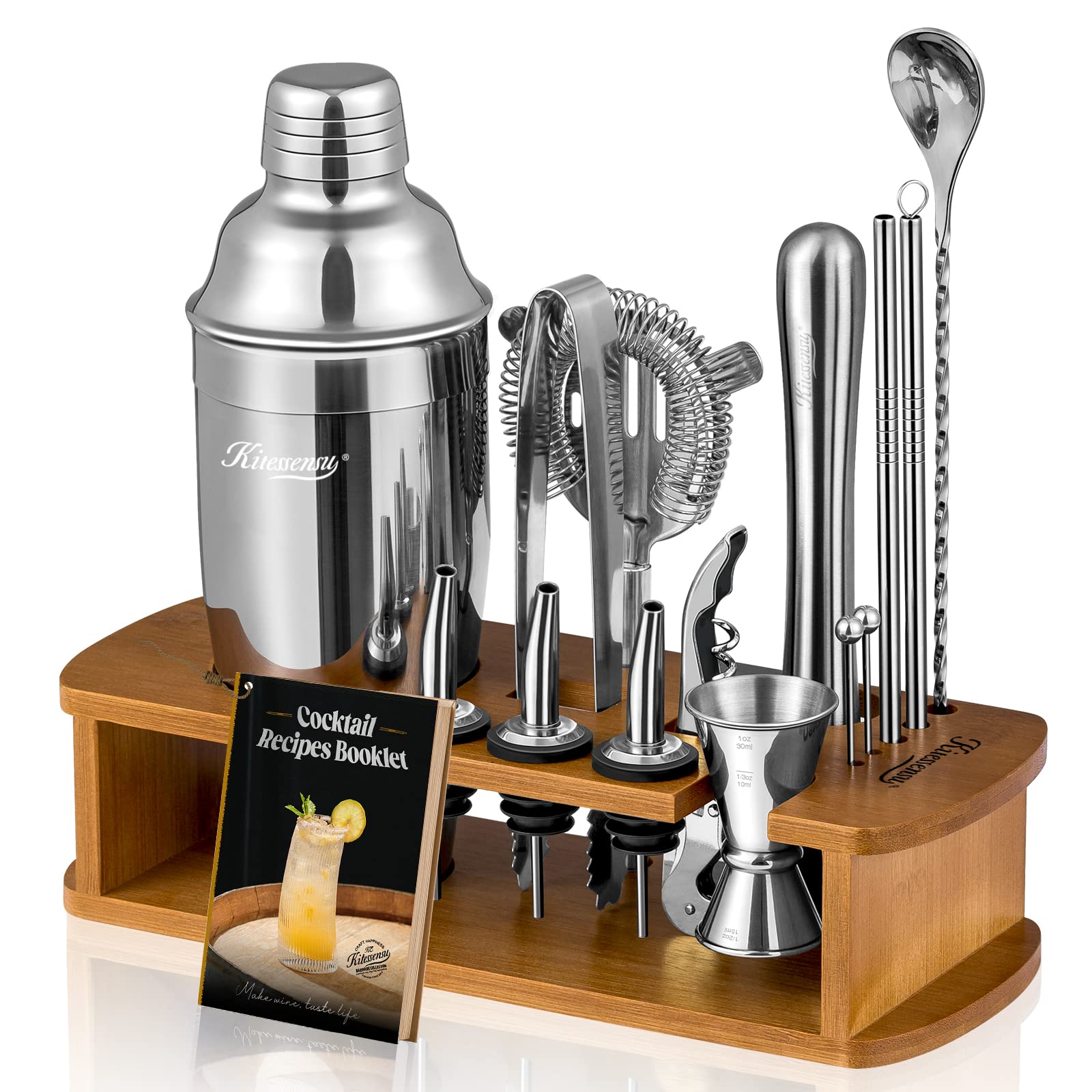 KITESSENSU Cocktail Shaker Set with Stand