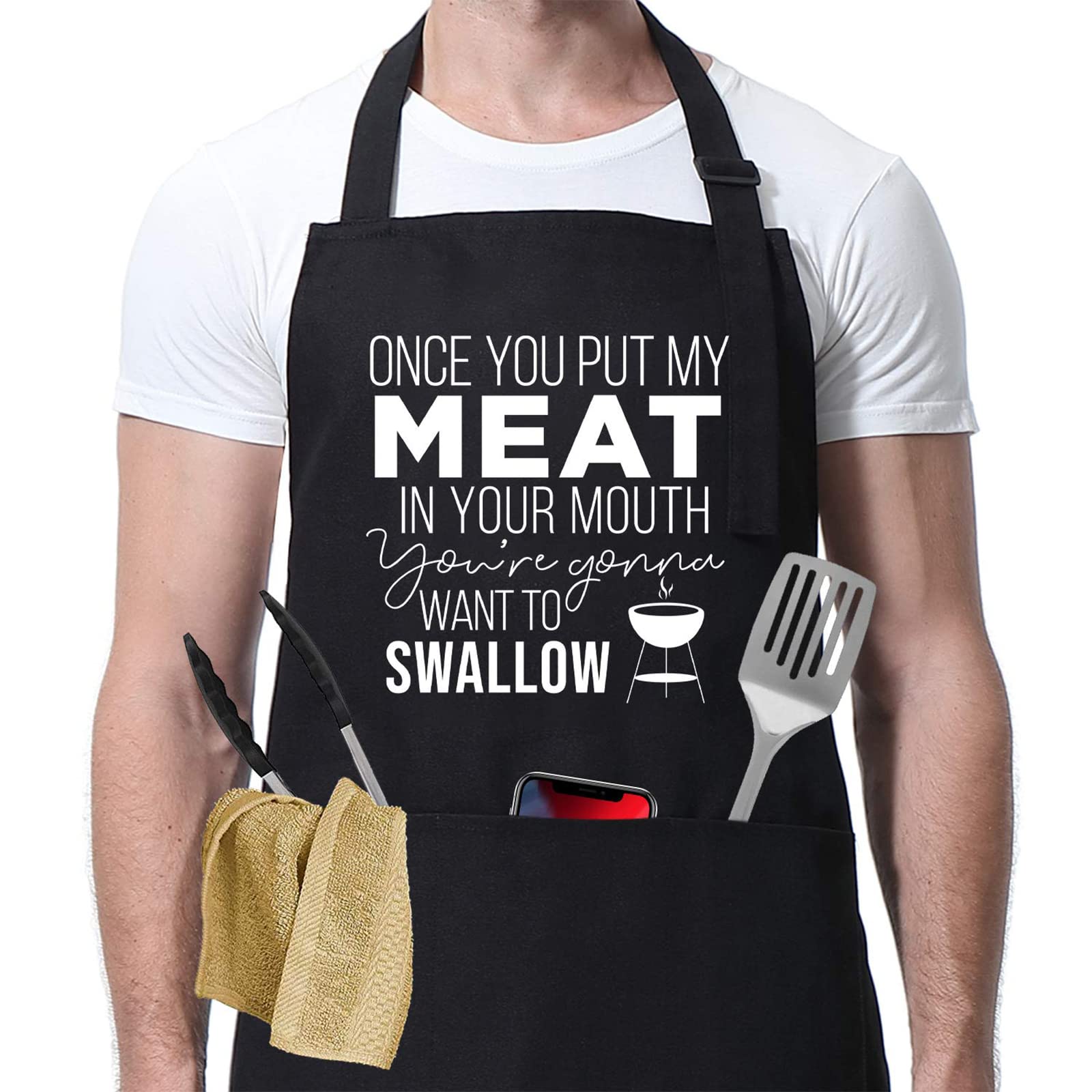 Miracu Men's Funny Grill Apron