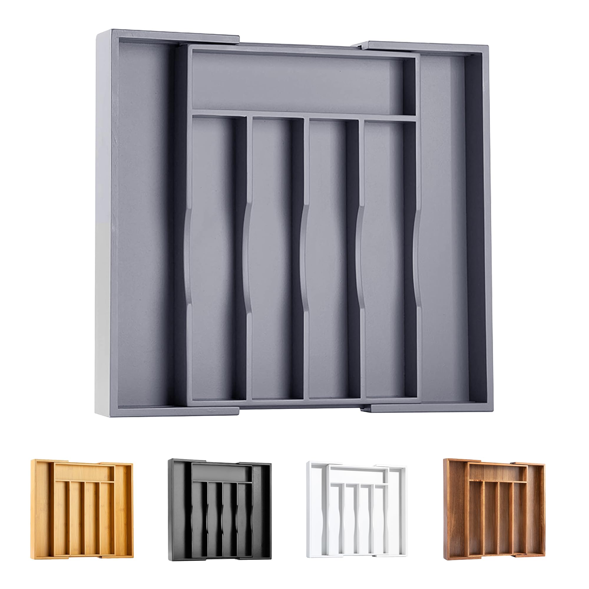 Bellsal Bamboo Expandable Silverware Organizer