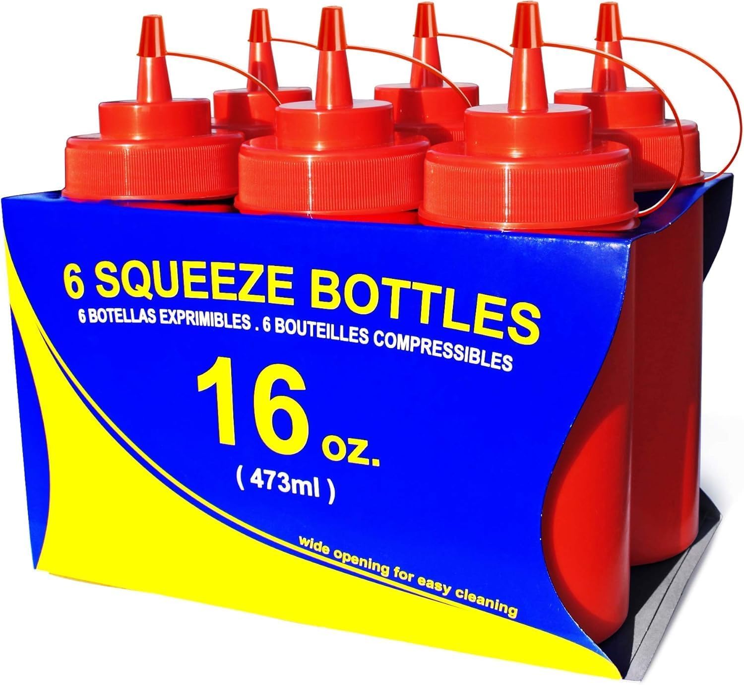 New Star 16 oz Red Squeeze Bottles