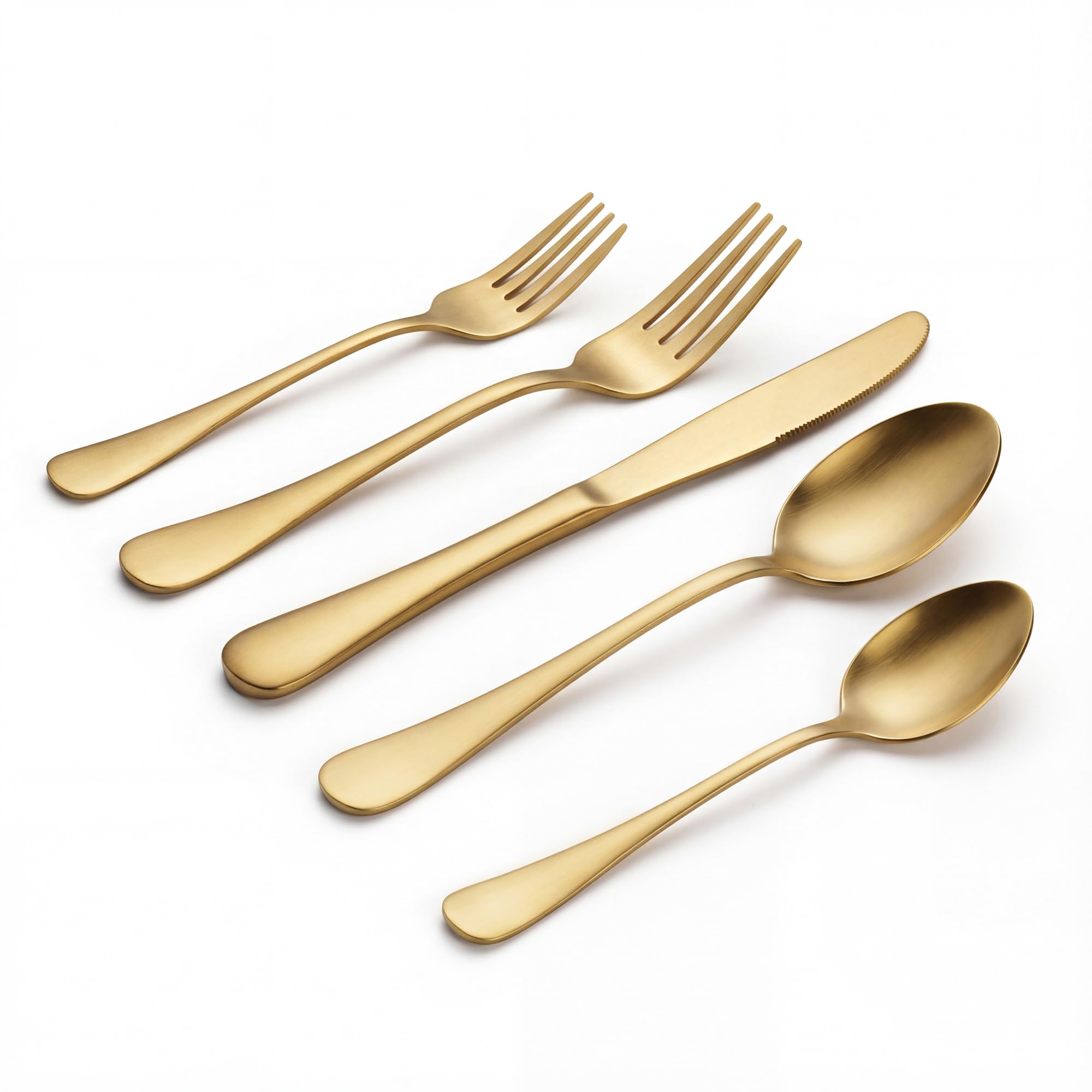 LIANYU Matte Gold 20-Piece Flatware
