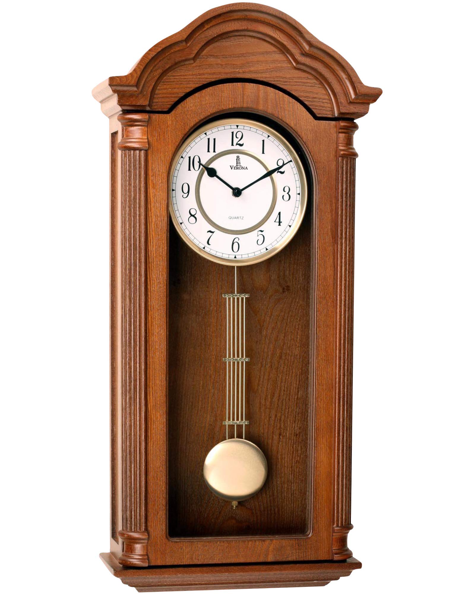 Verona Wooden Pendulum Wall Clock (Light Wood)