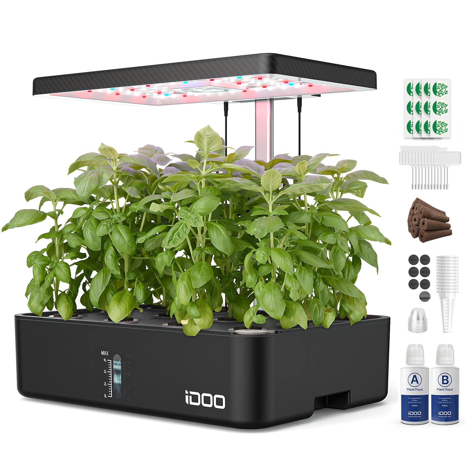 iDOO Hydroponics Growing System Kit (12 Pods) with Fan and 22W LED