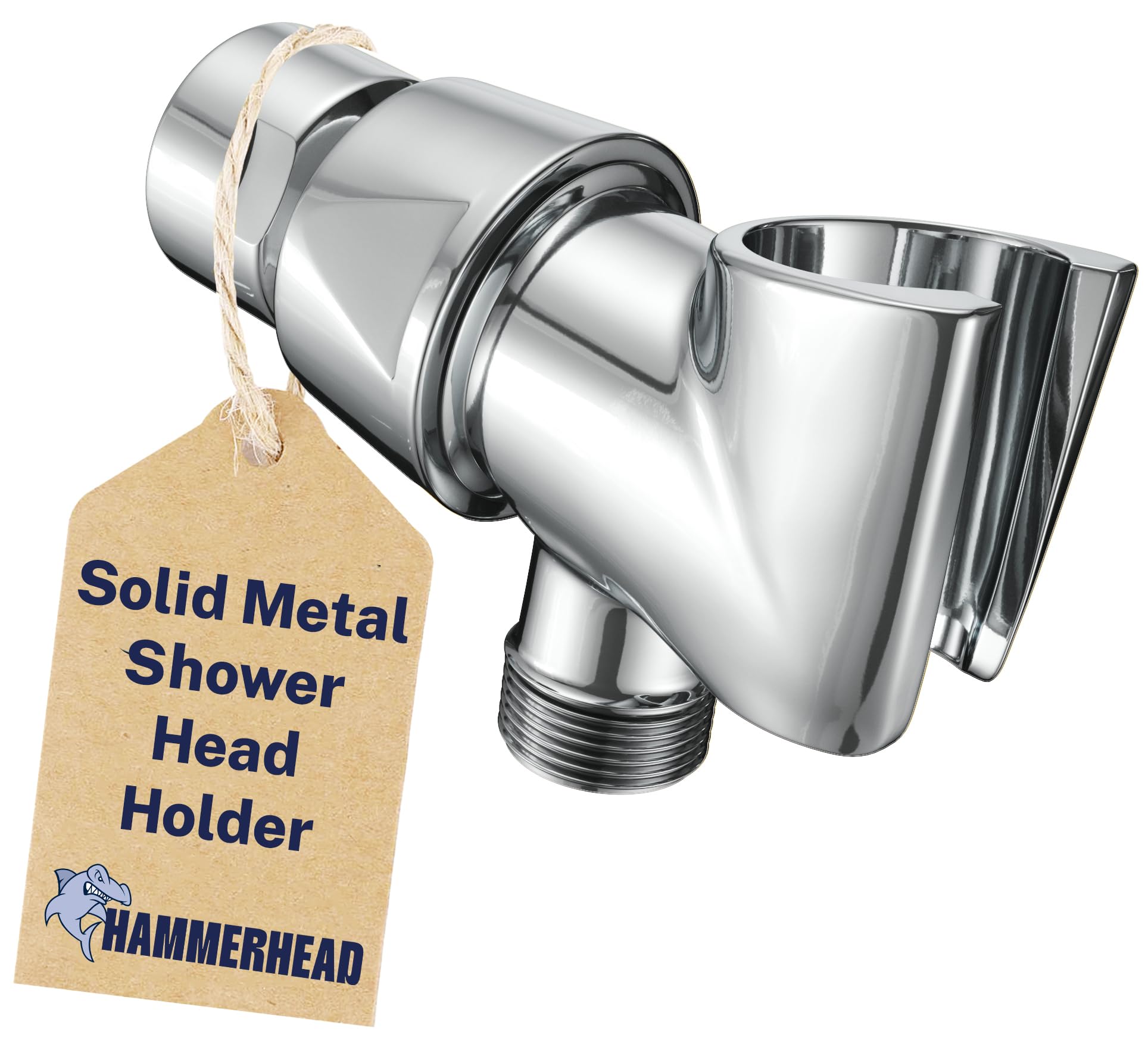 HammerHead Showers Solid Metal Handheld Shower Head Holder - Chrome