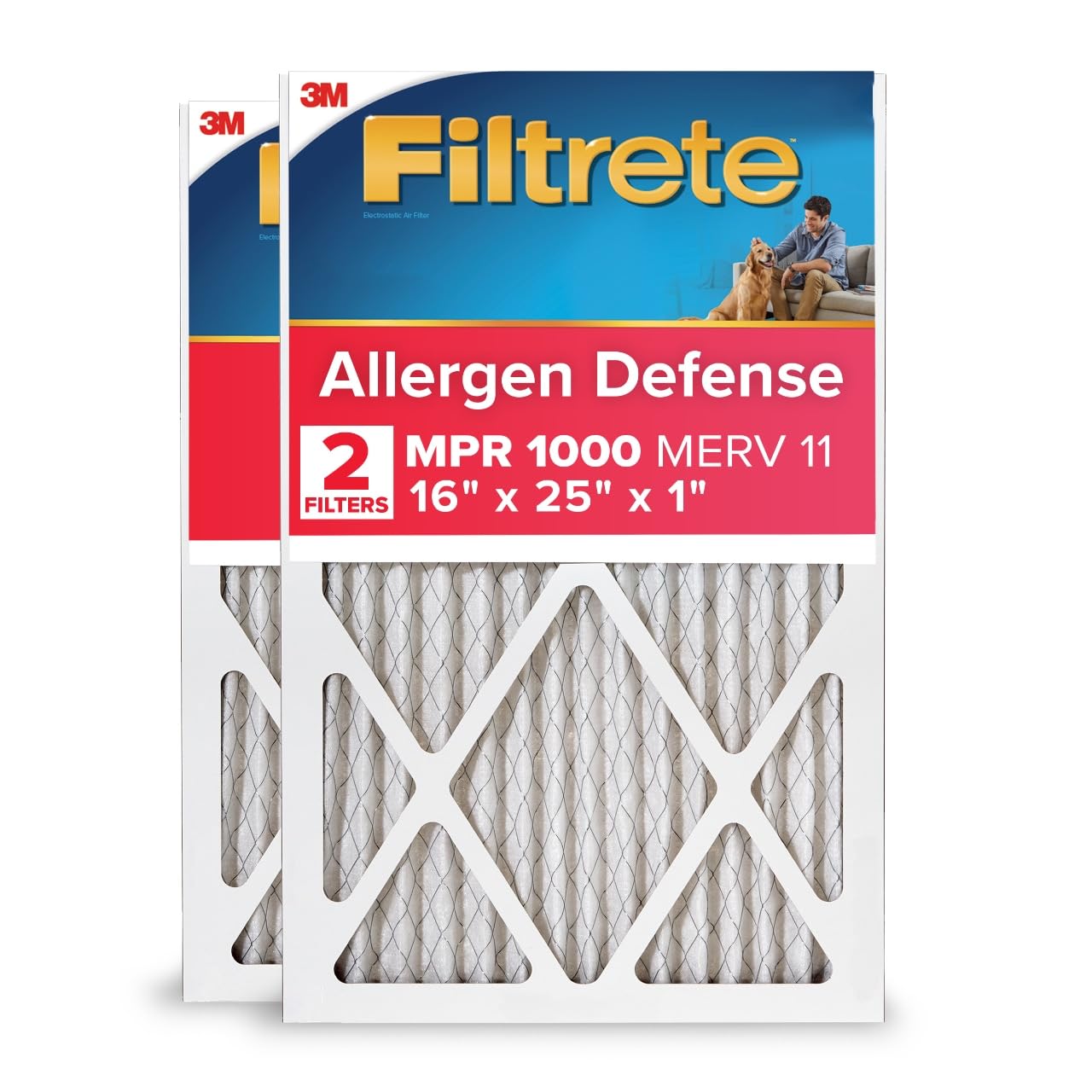 Filtrete 16x25x1 MERV 11 (MPR 1000) — 2 Pack