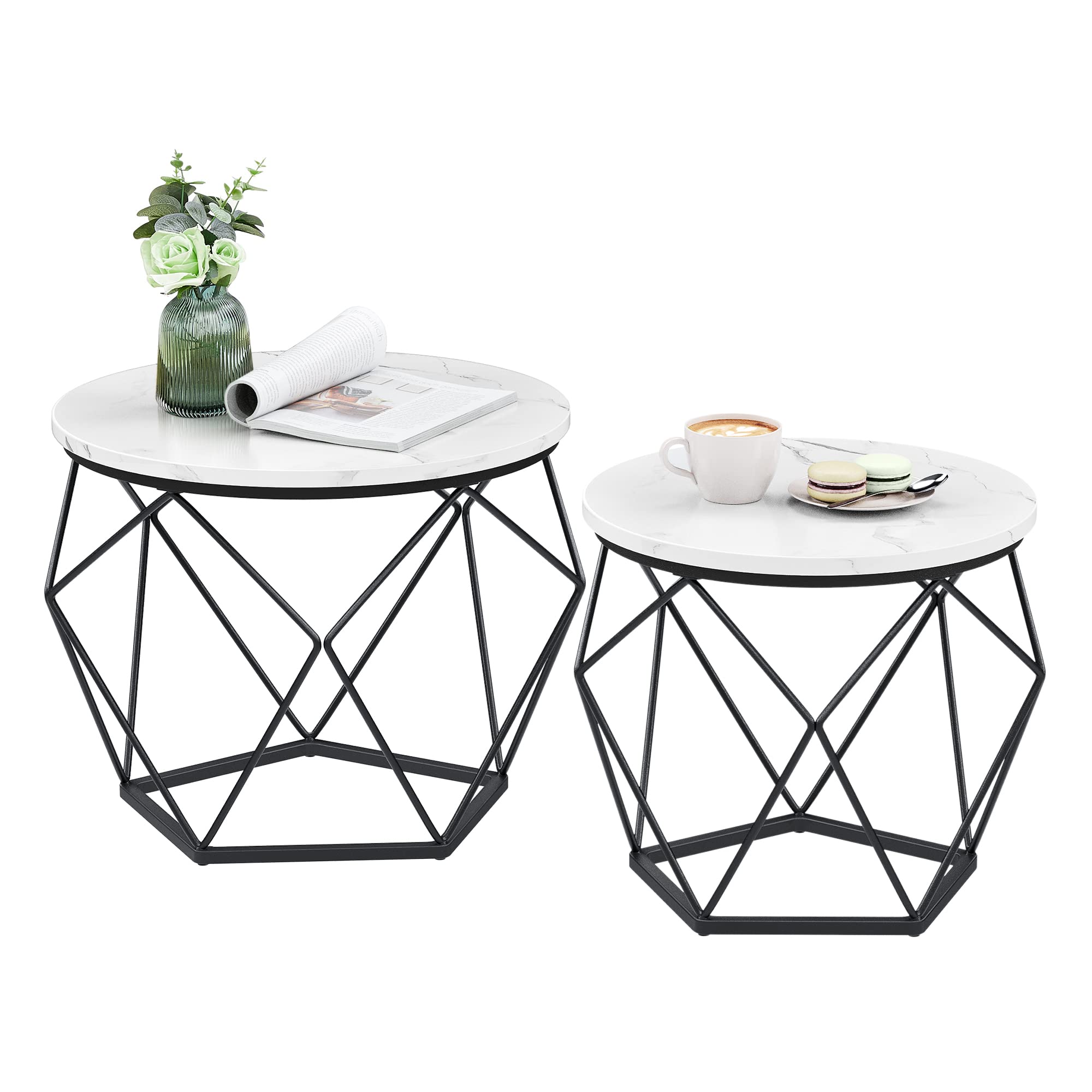 VASAGLE 2-Piece Round Coffee Tables