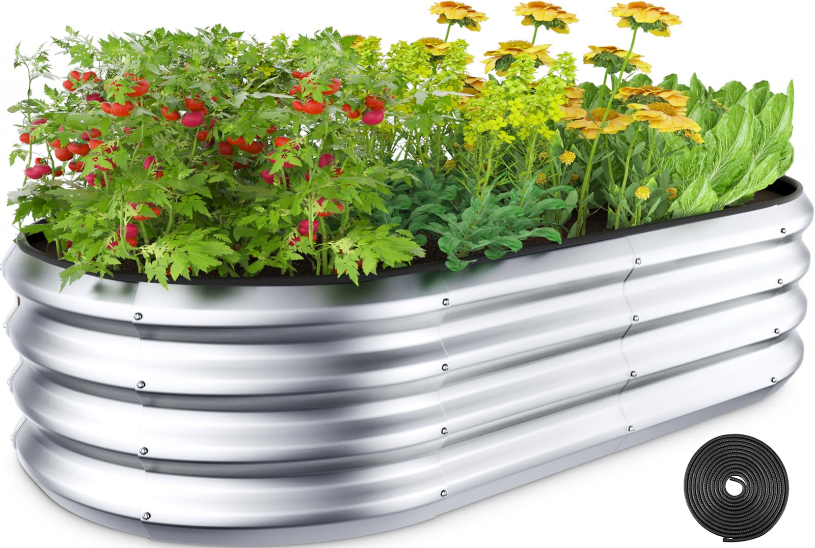 Winpull 4x2x1 ft Galvanized Raised Garden Bed Kit