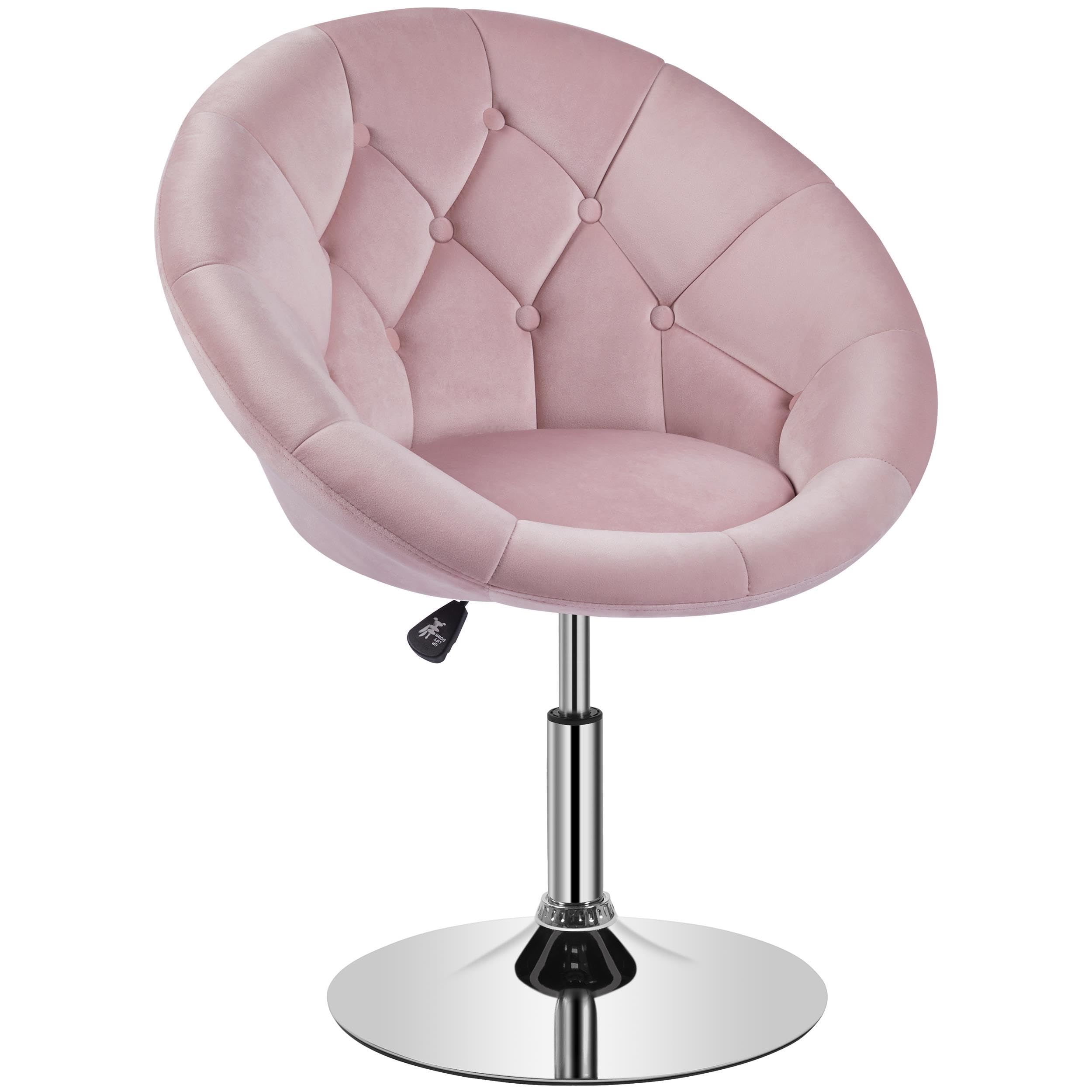 Yaheetech Adjustable Velvet Swivel Vanity Chair