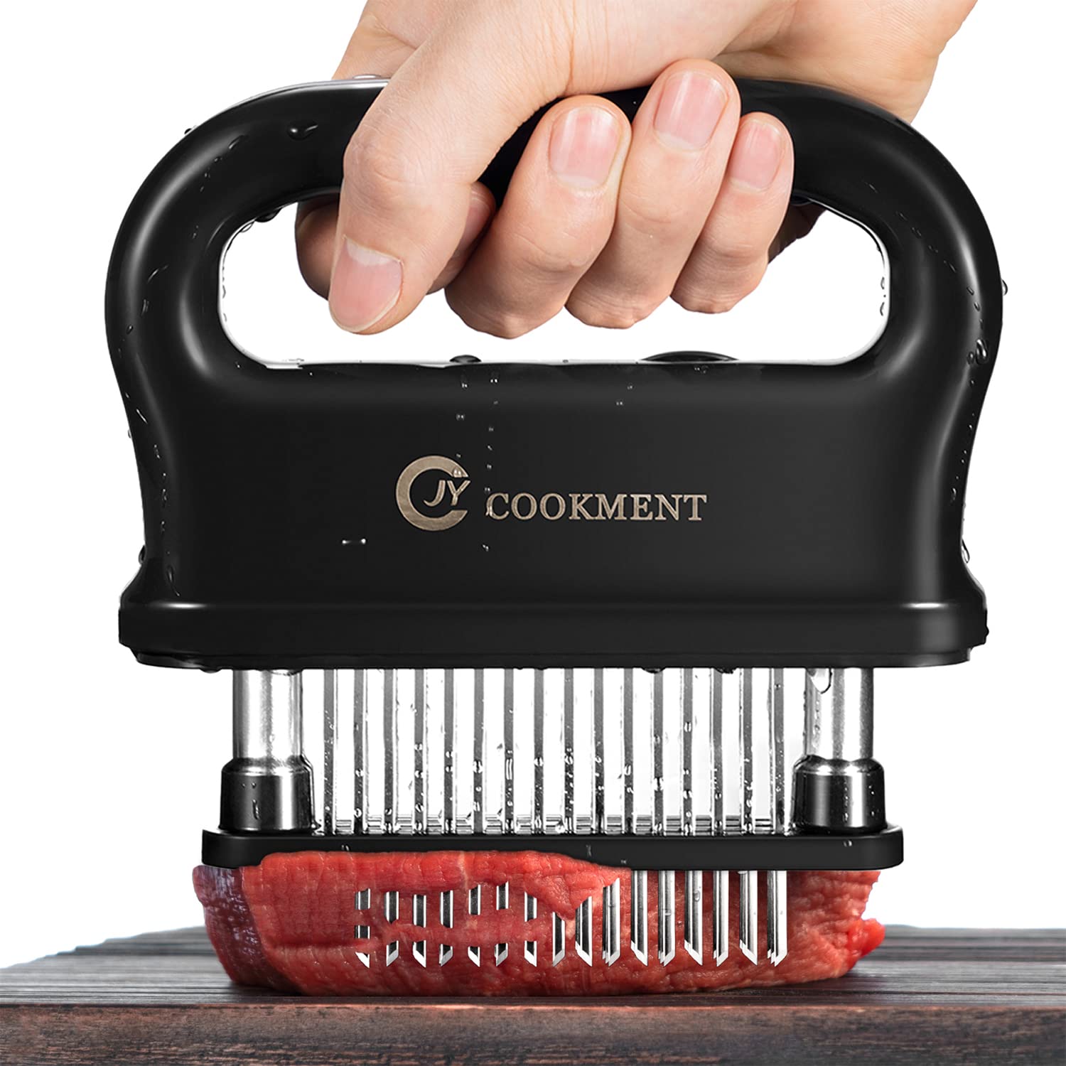 JY COOKMENT Meat Tenderizer with 48 Stainless Steel Ultra Sharp Needle Blades
