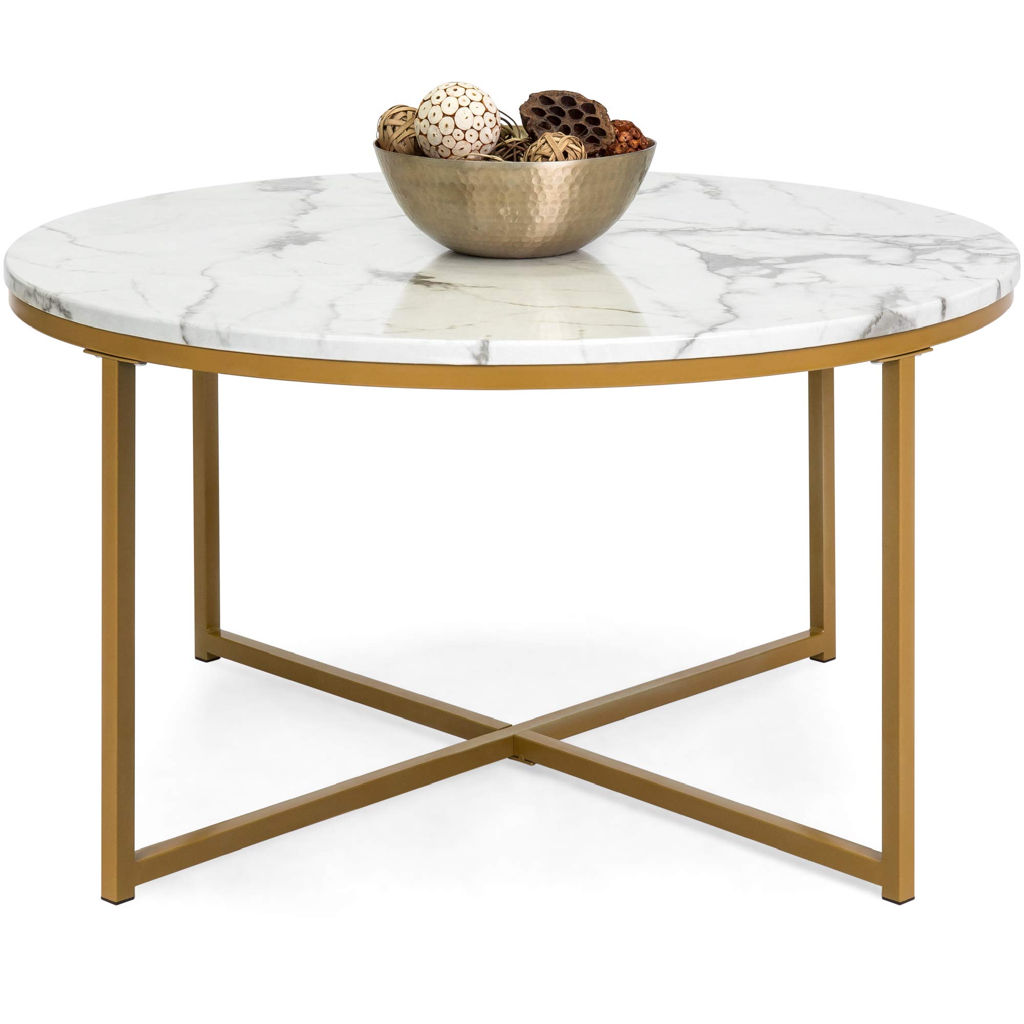 Best Choice Products Faux Marble Round Table