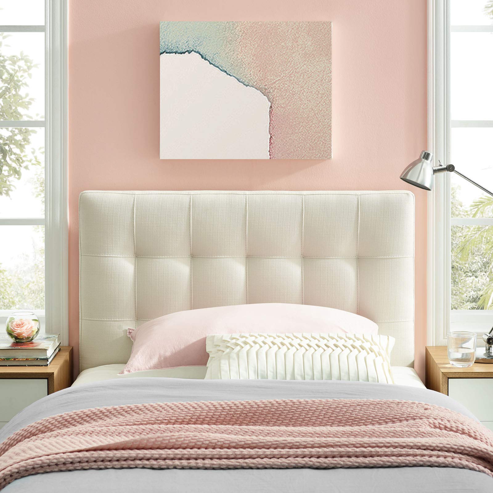 Modway Lily Linen Fabric Tufted Headboard