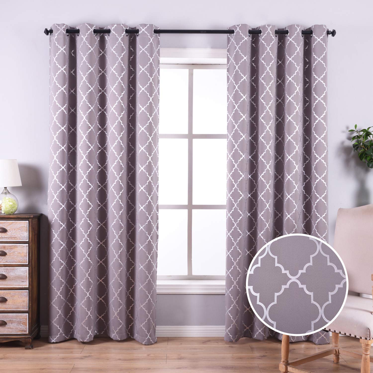 Anjee Moroccan Print Blackout Curtains