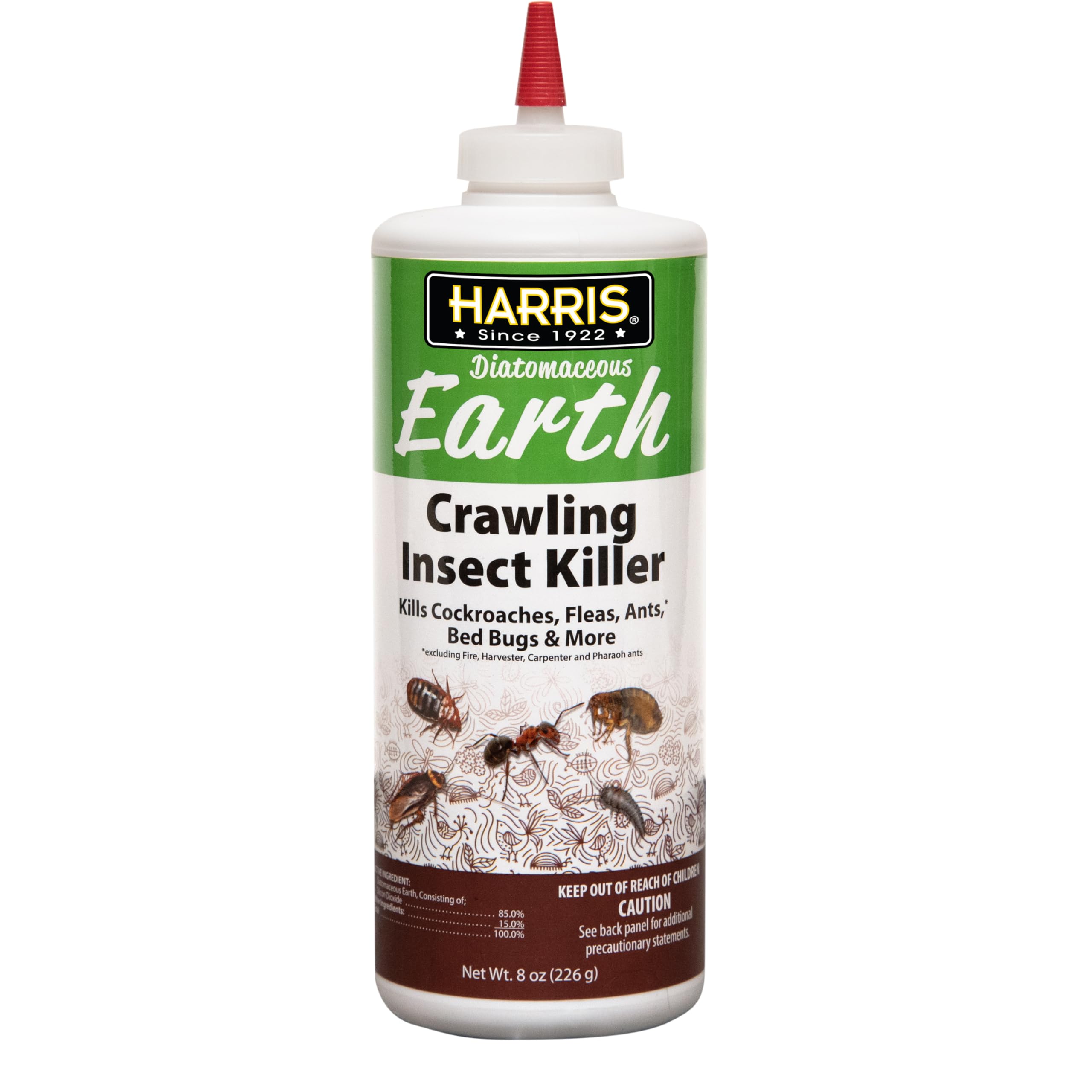 Harris 8oz Diatomaceous Earth Crawling Insect Killer (100% Natural Dust)