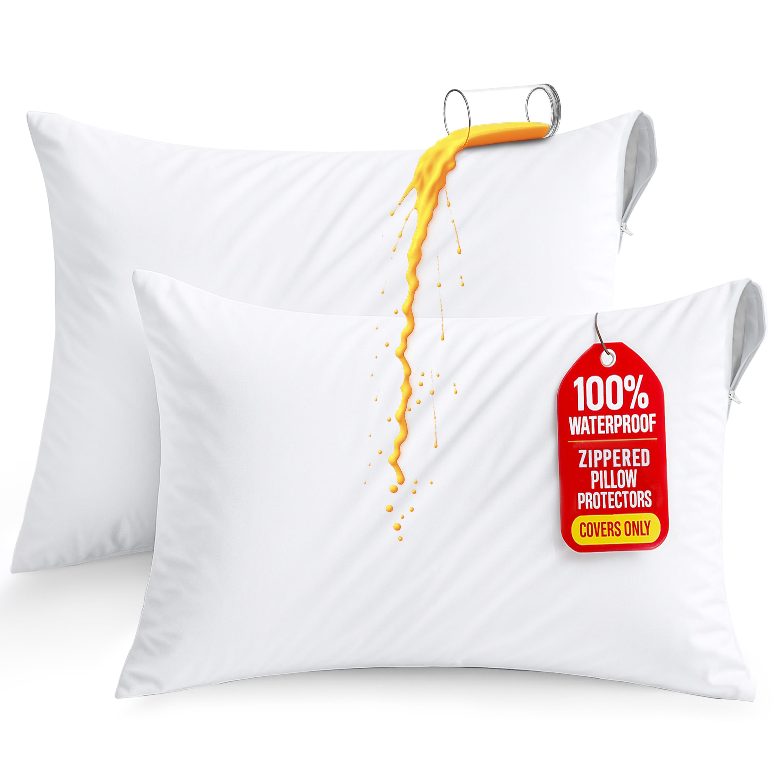 Utopia Bedding Waterproof Zipper Pillow Protectors