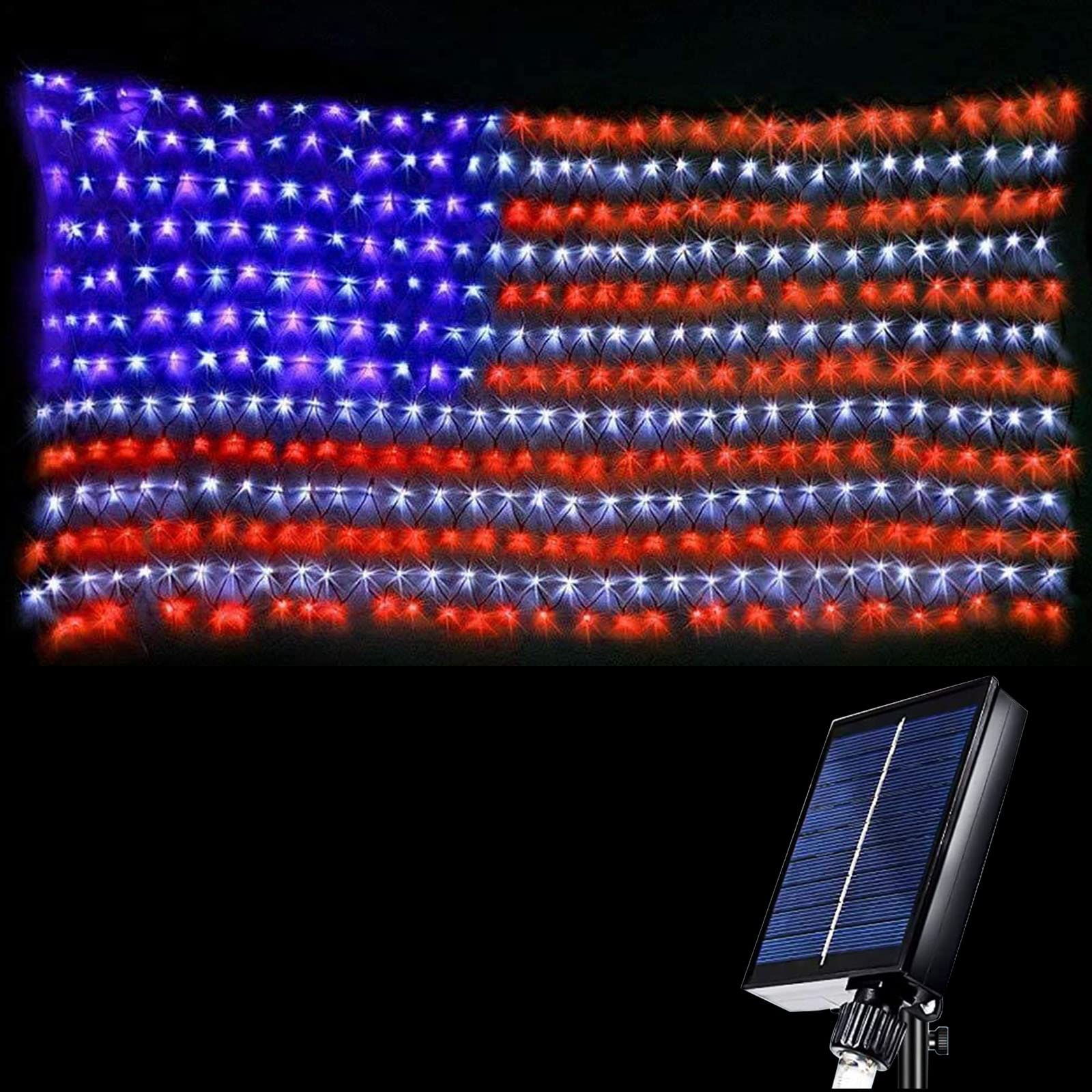 HYH American Flag Solar LED Light