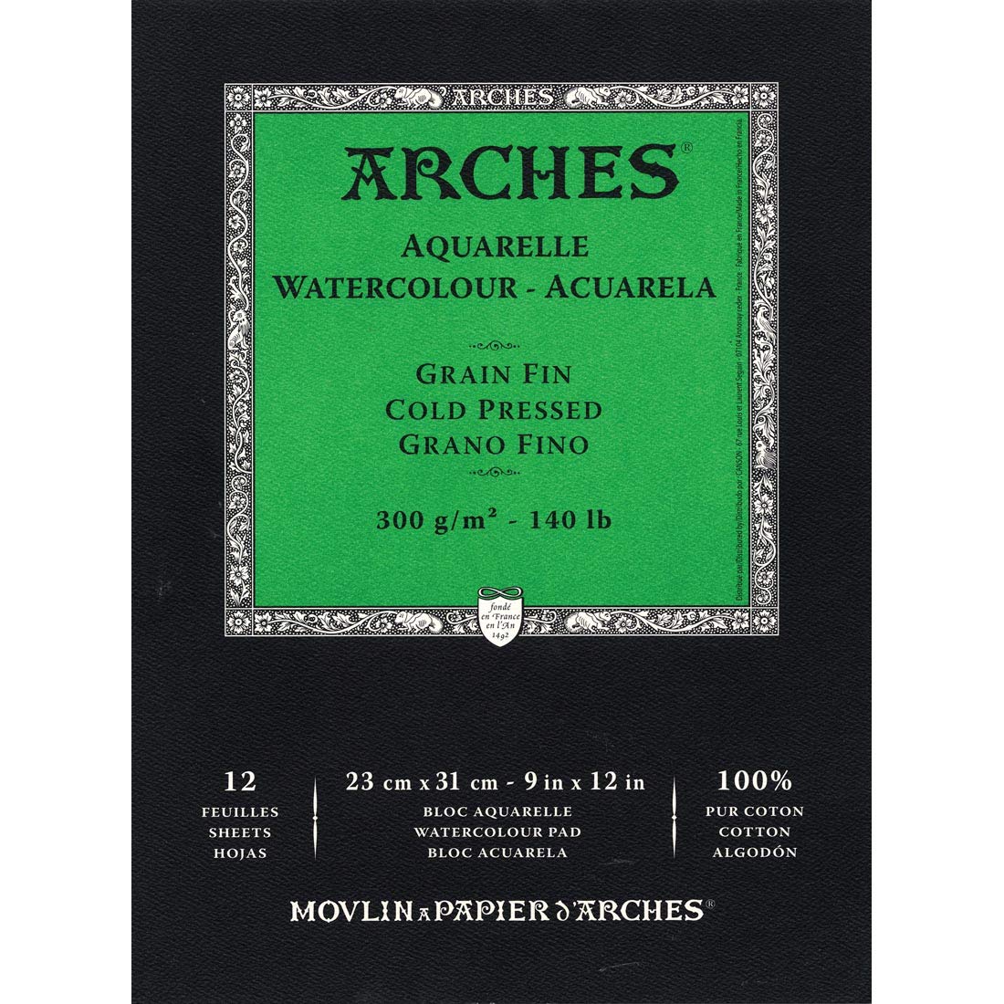 Arches Watercolor Paper Pad, 140 pound, Cold Press, 9"x12" 9"x12" Cold Press
