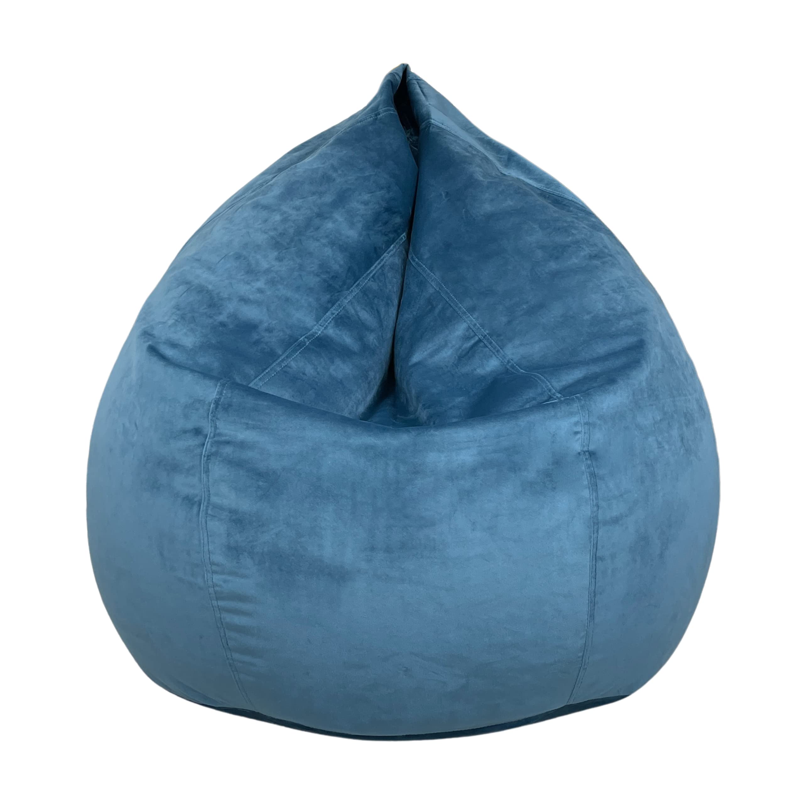 Dojo Teardrop Bean Bag Chair — Filled, Plush Velvet Blue